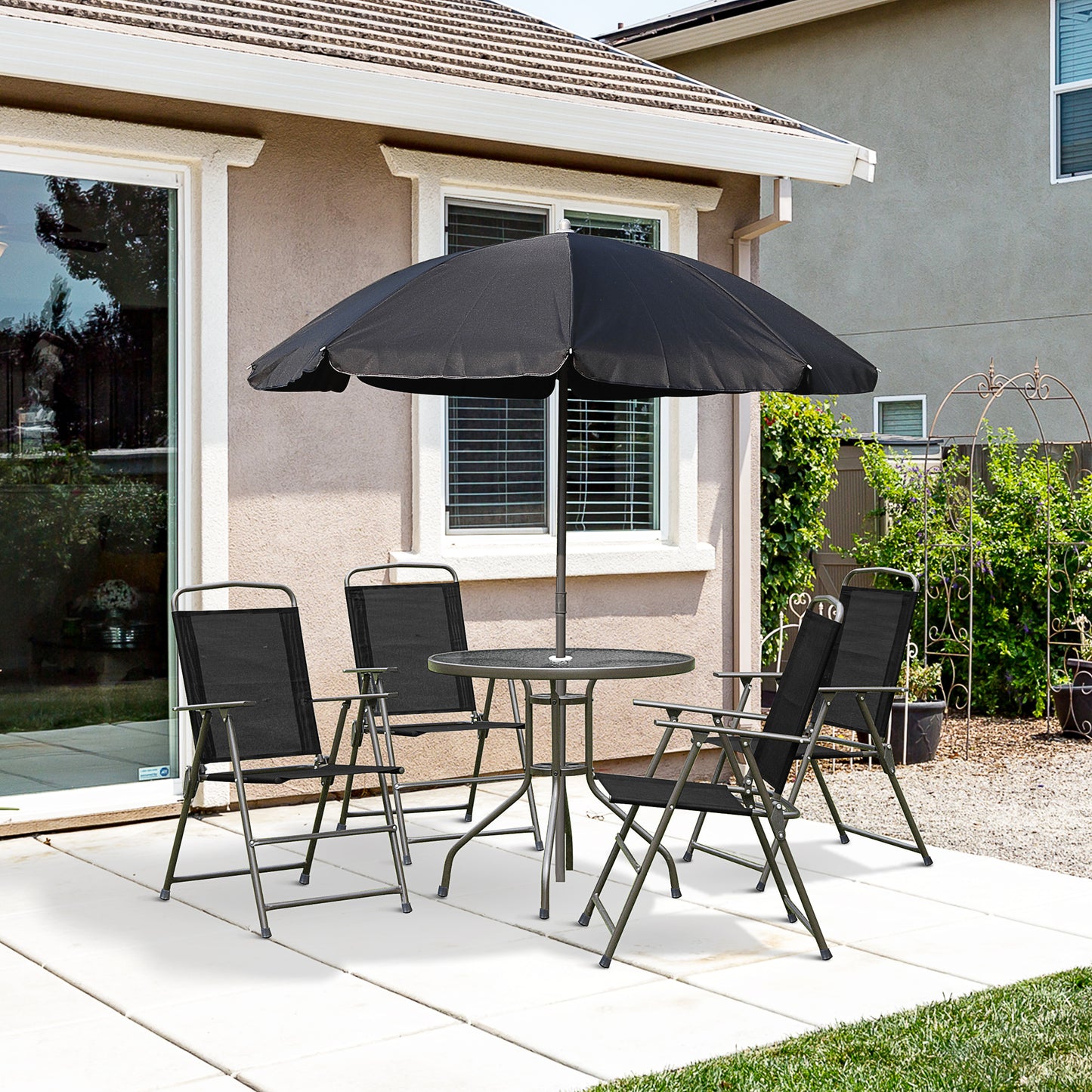6 Piece Garden Dining Set with Umbrella
