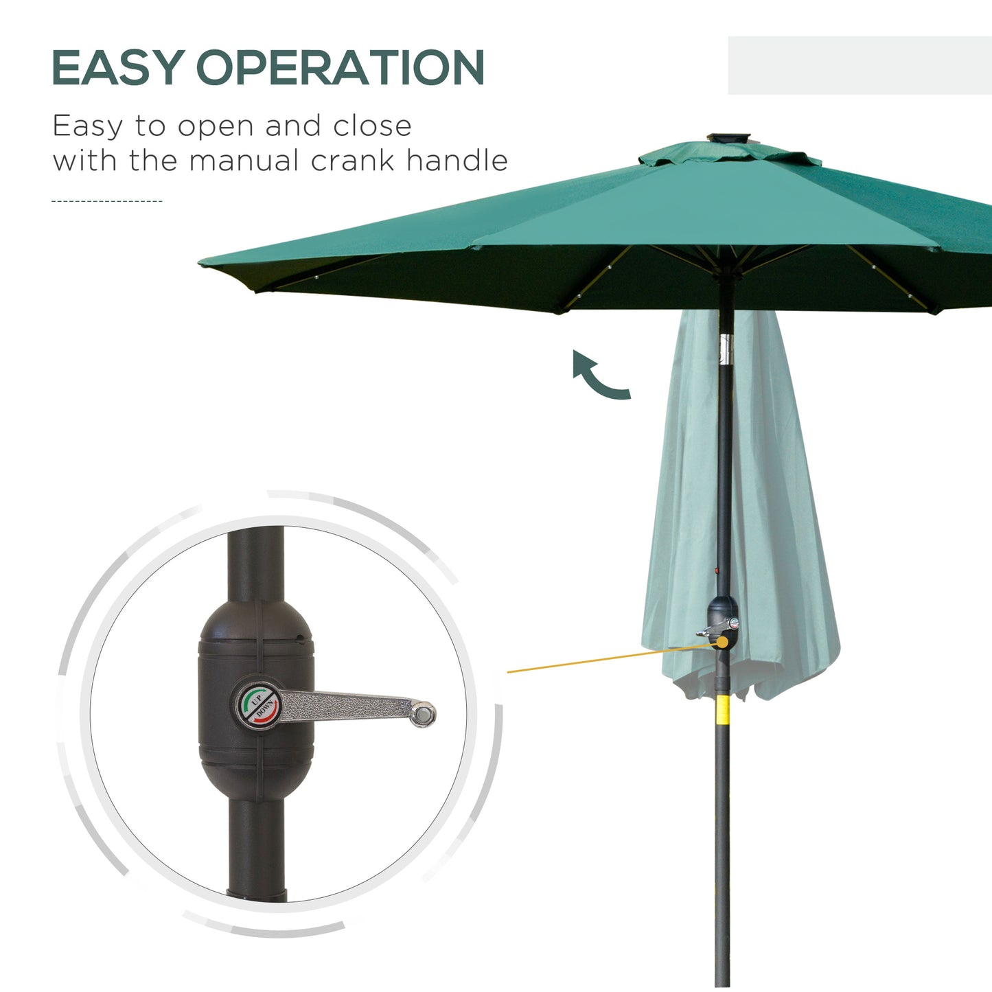 2.7m Patio Garden Umbrella Outdoor Parasol with Tilt Crank (2)