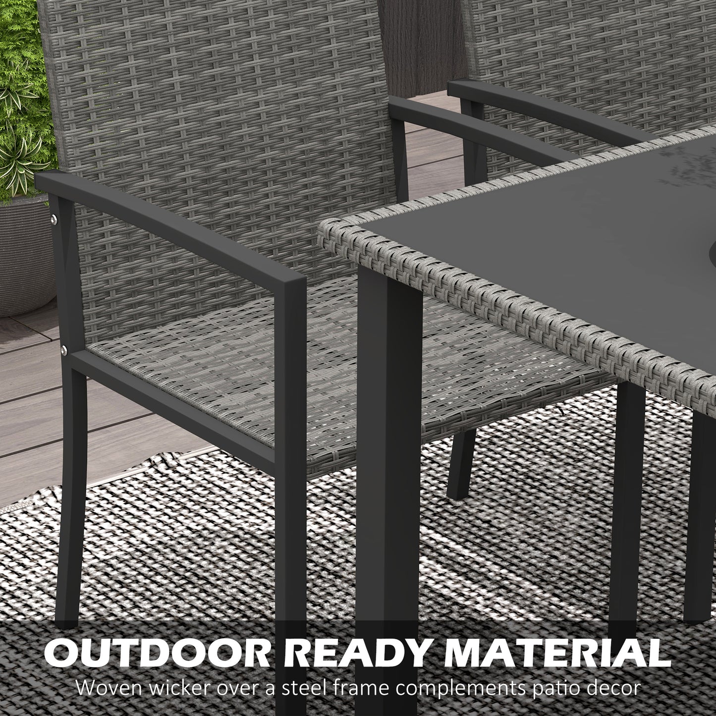 Outdoor Dining Set 5 Pieces Patio Conservatory