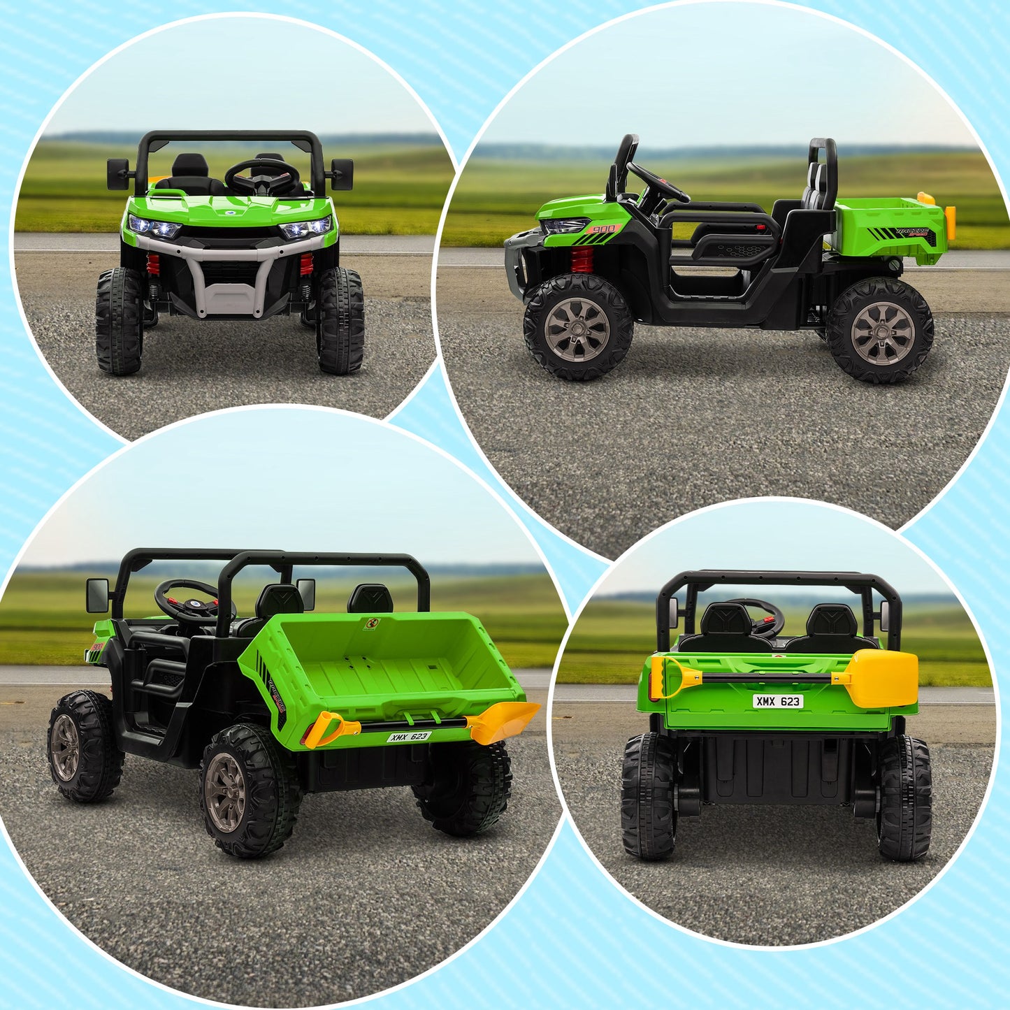 12V 2 Seater Kids Electric Ride-On Car with Electric Bucket