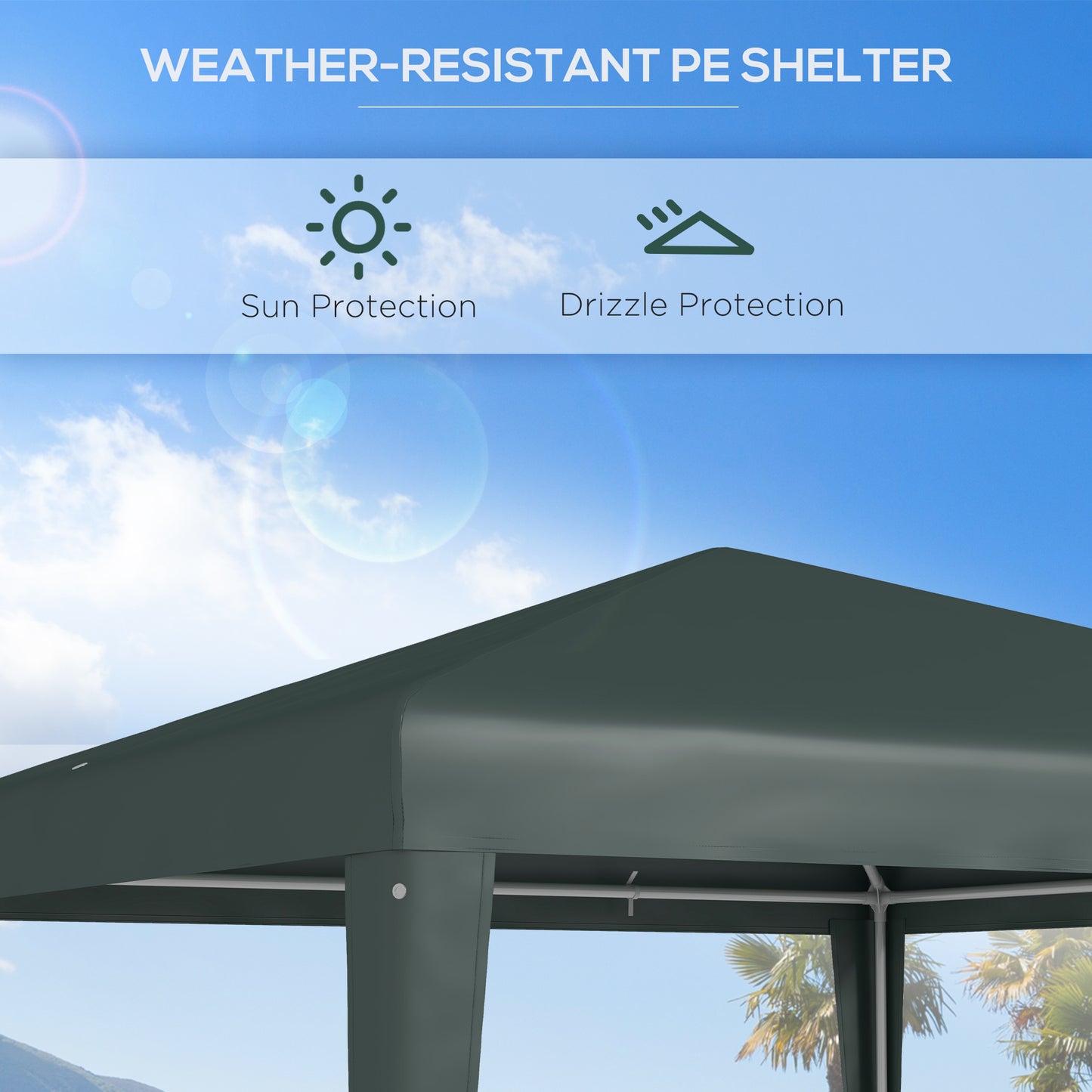2.7m x 2.7m Garden Gazebo Marquee Party Tent Wedding Canopy