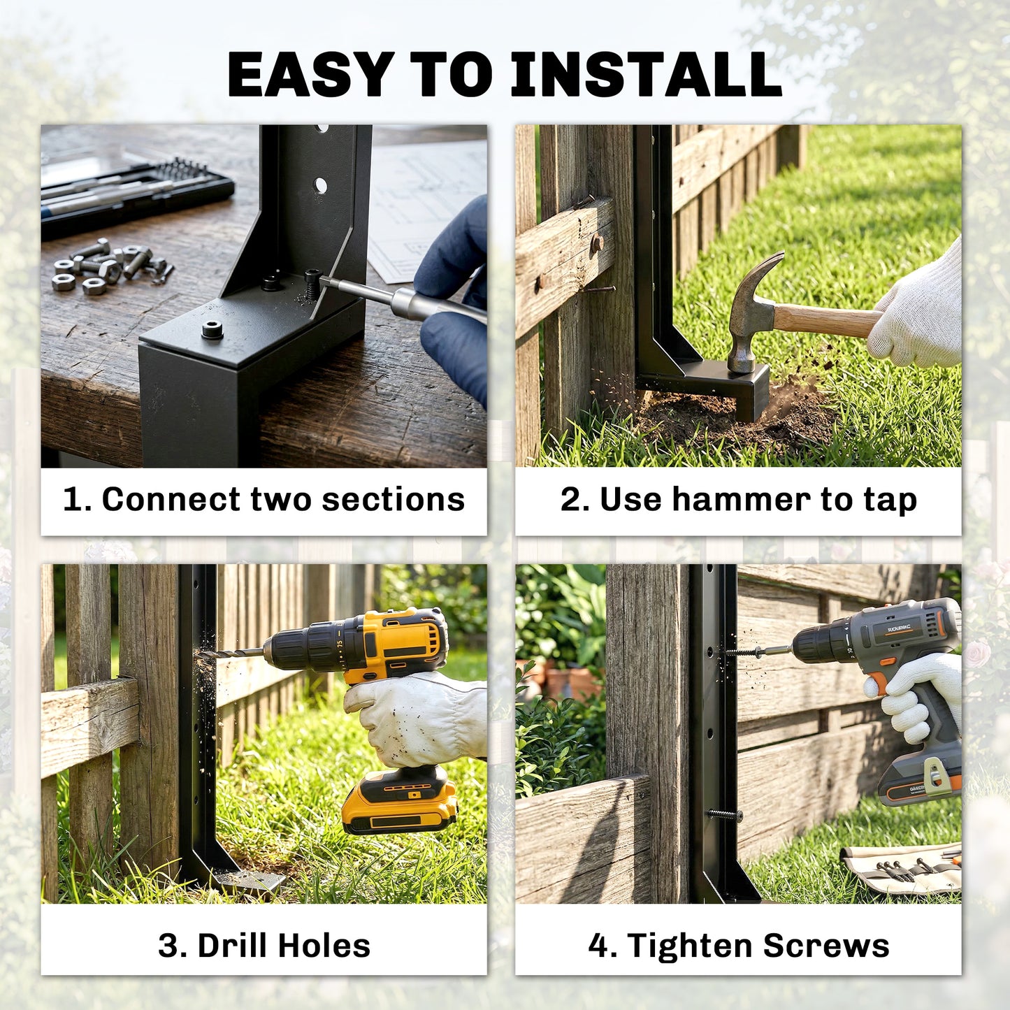 2 Pack Fence Post Repair Kit
