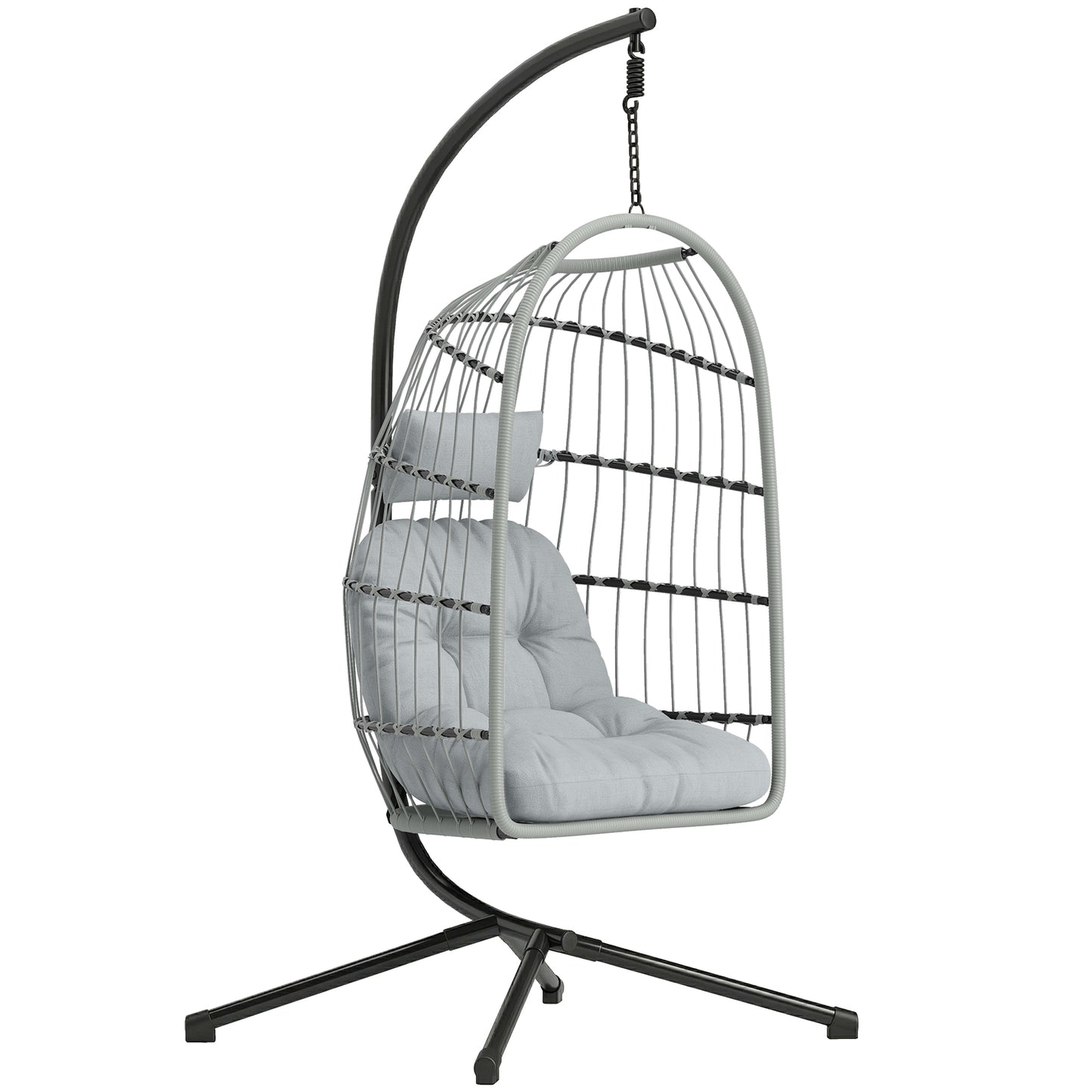Hanging Egg Chair, Indoor Outdoor Hammock Swing Chair with Stand (2)