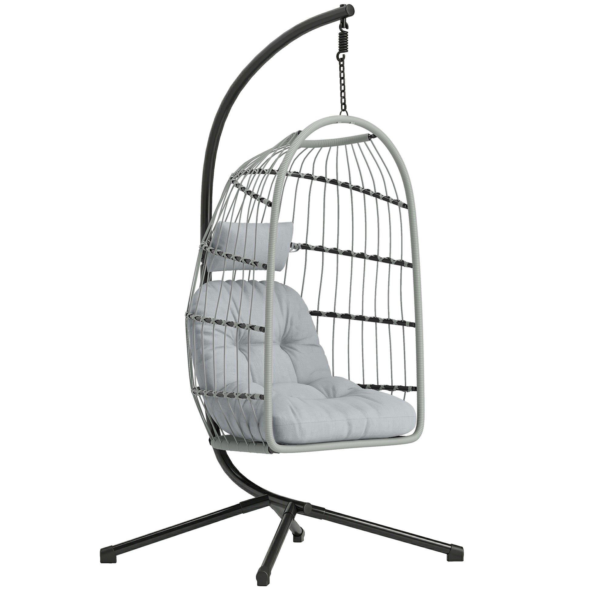 Hanging Egg Chair, Indoor Outdoor Hammock Swing Chair with Stand (2)