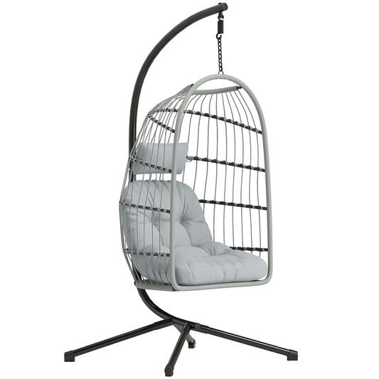 Hanging Egg Chair, Indoor Outdoor Hammock Swing Chair with Stand (2)