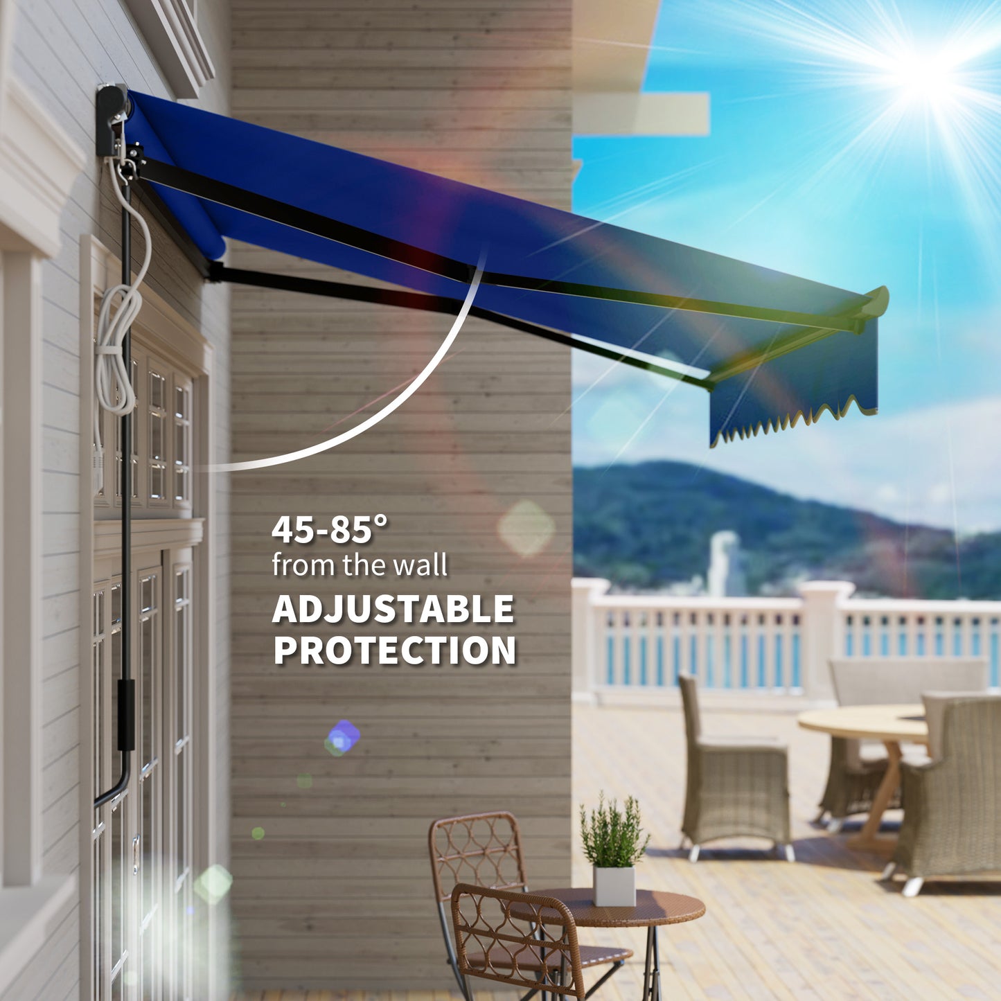 2.5 x 2m Electric Awning with LED Light and Remote Controller
