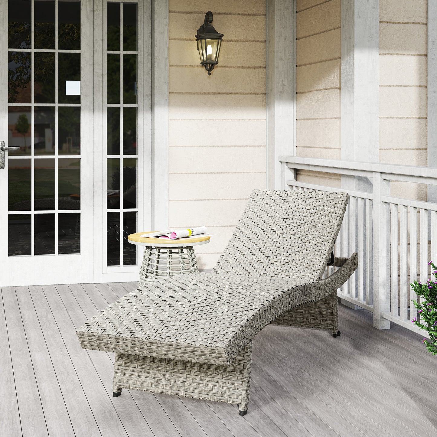 Outdoor PE Rattan Sun Lounger (1)