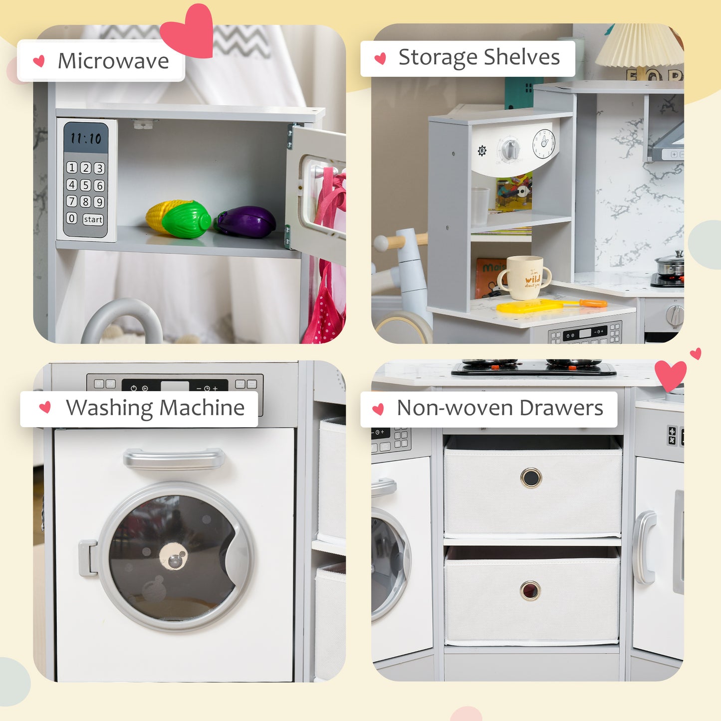Toy Kitchen with Running Water, Lights, Sounds, Apron and Chef Hat