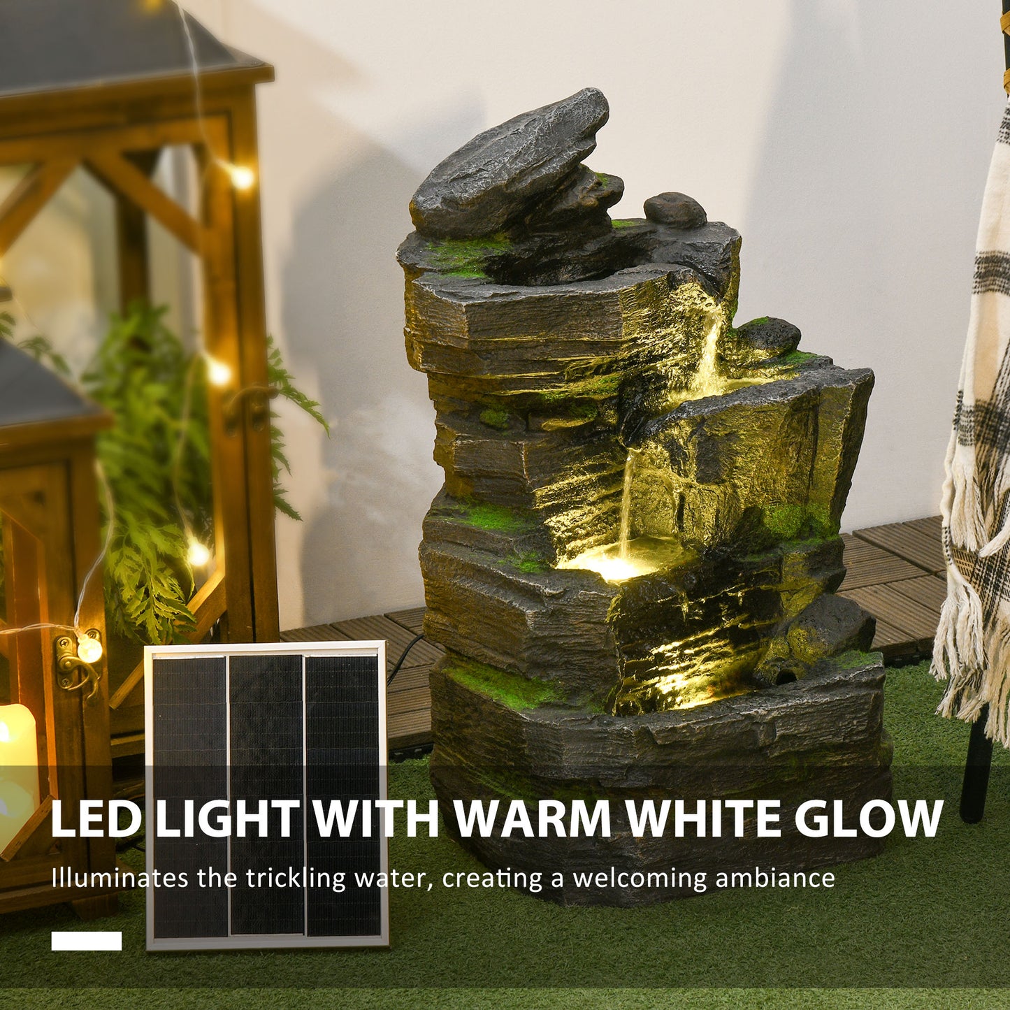 Garden Water Feature with LED Lights