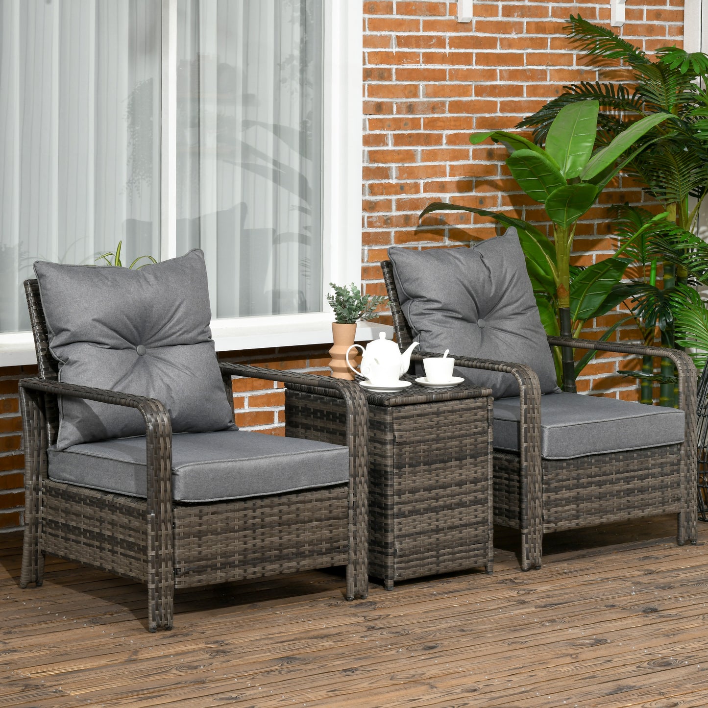 3 Pieces Rattan Bistro Set (2)