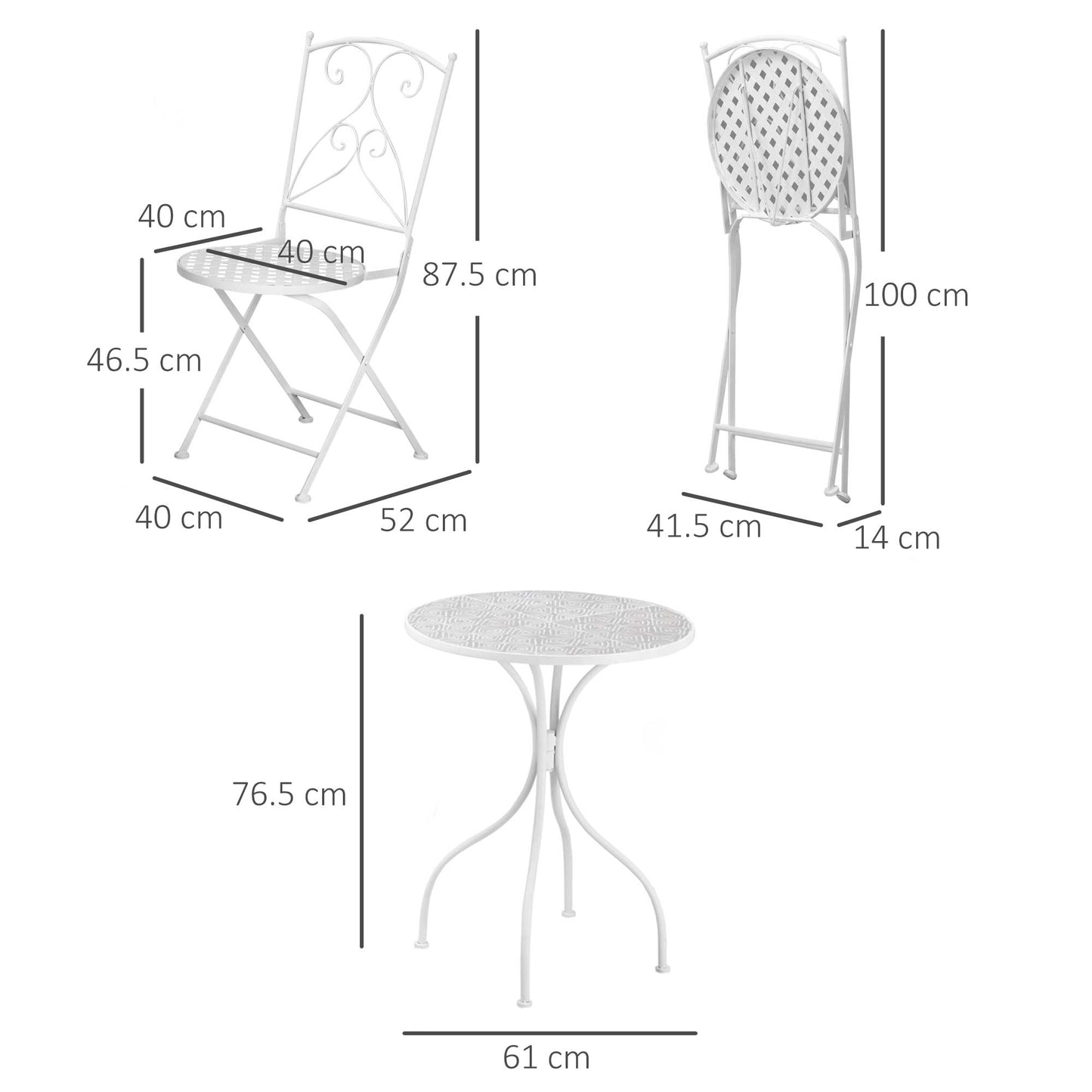 Three-Piece Metal Bistro Set