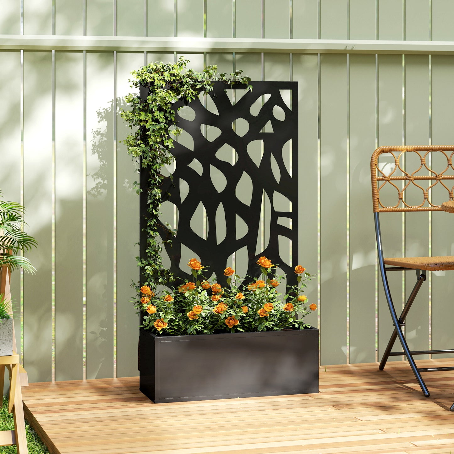 Metal Raised Garden Bed with Trellis
