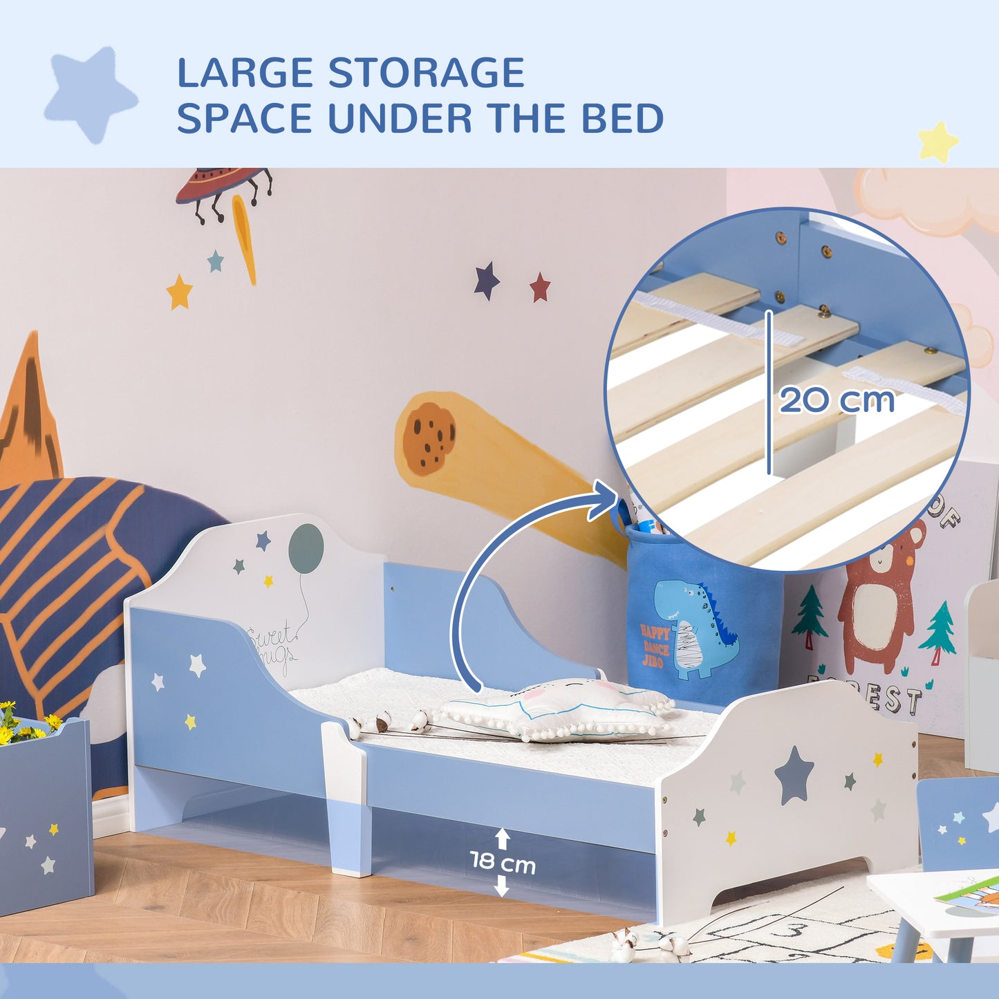 Toddler Bed Frame, Kids Bedroom Furniture for Boys Girls