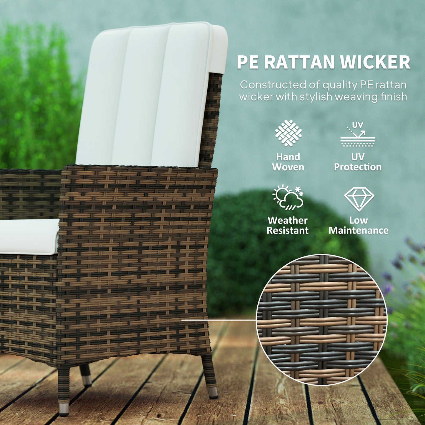 105°-150° Reclining Rattan Chair