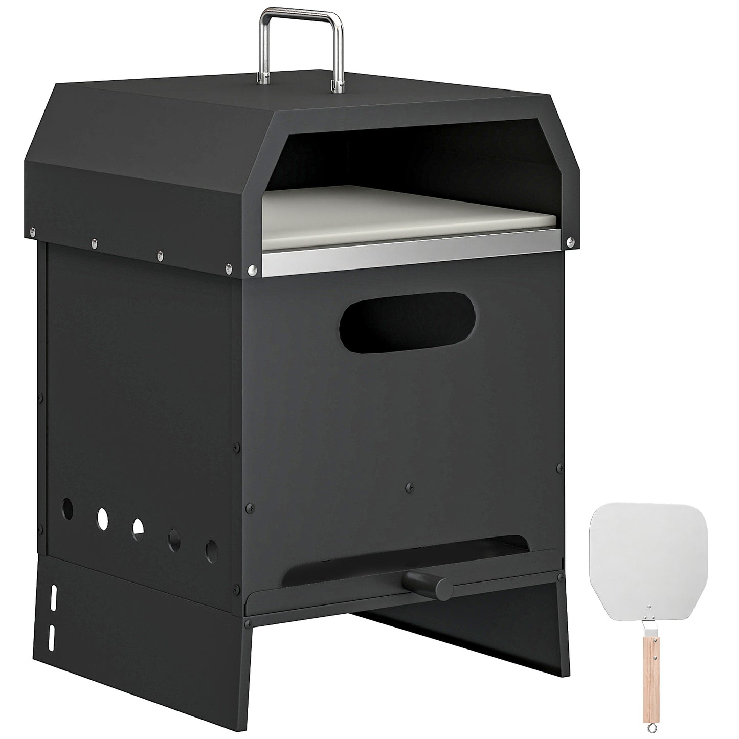 3 in 1 Outdoor Pizza Oven, Portable Wood Fired Pizza Maker