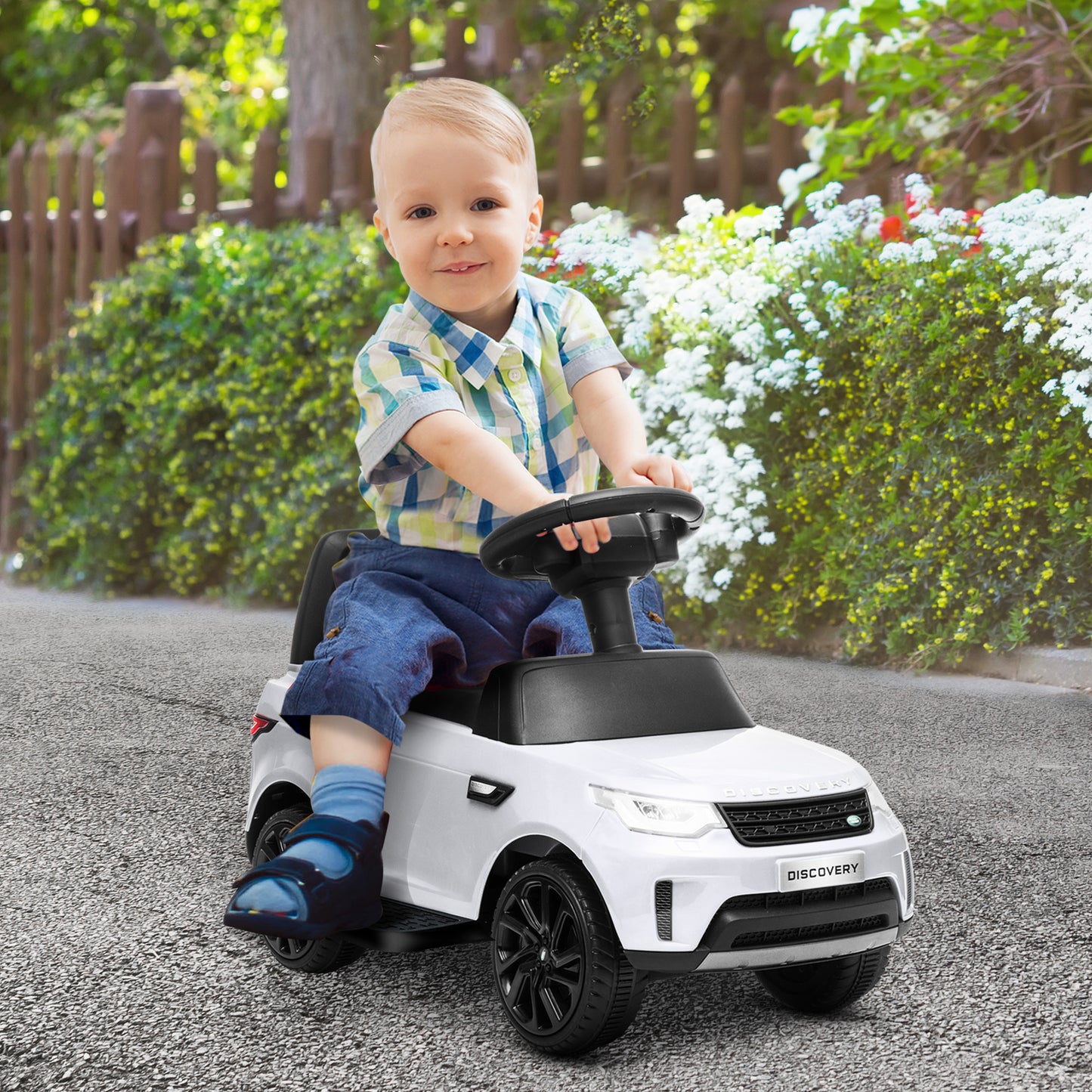 2-in-1 Land Rover Licensed 6V Kids Electric Ride On Car