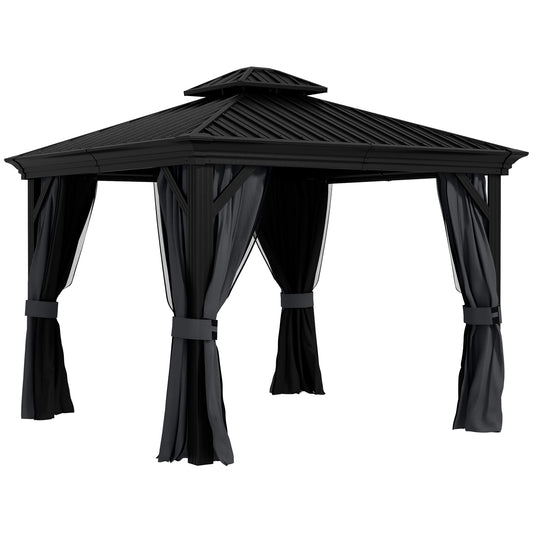 3.65 x 3m Aluminium Hardtop Gazebo, with Accessories