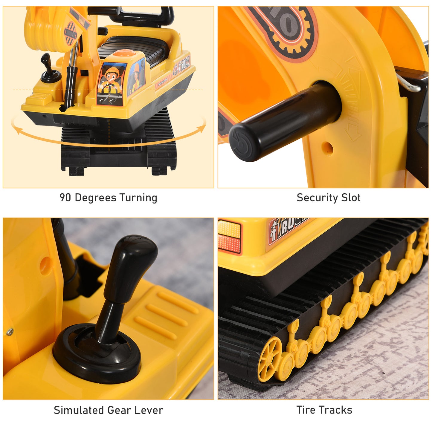 Ride On Excavator Toy Tractors Digger Movable Walker Construction