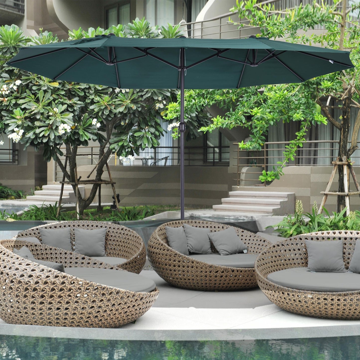 4.6m Double Garden Parasol