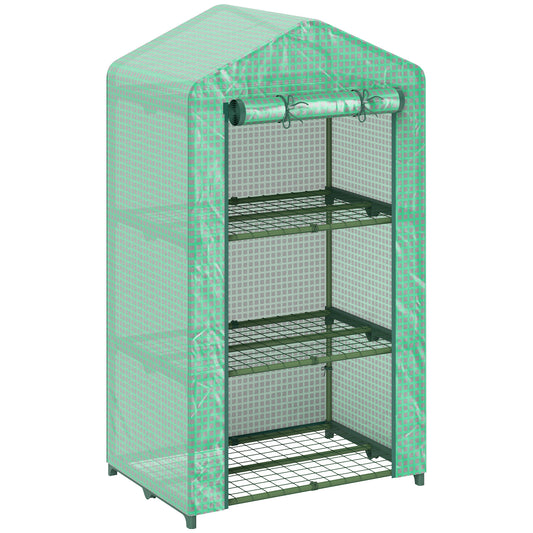 3 Tier Mini Greenhouse Portable Garden Grow House with Roll Up Door (1)