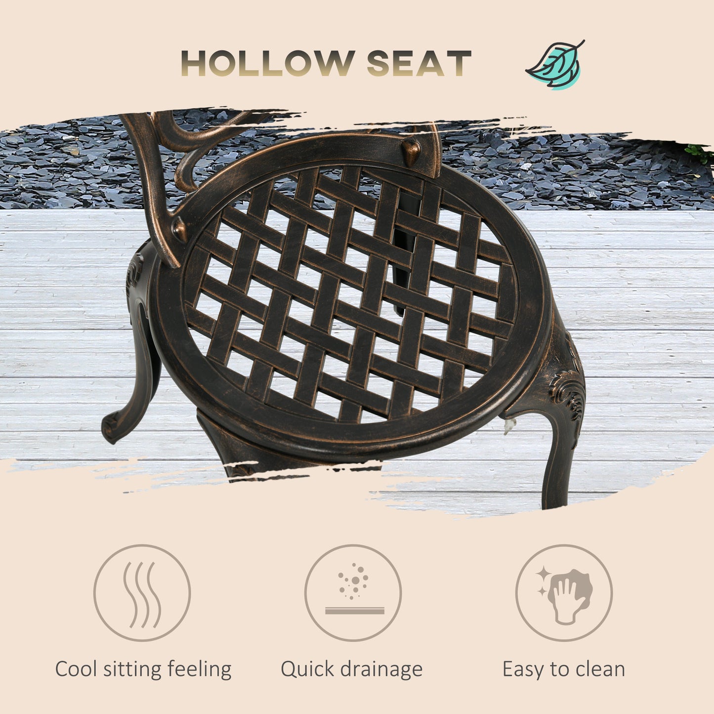 3 Piece Garden Bistro Set Aluminium Outdoor Furniture Set