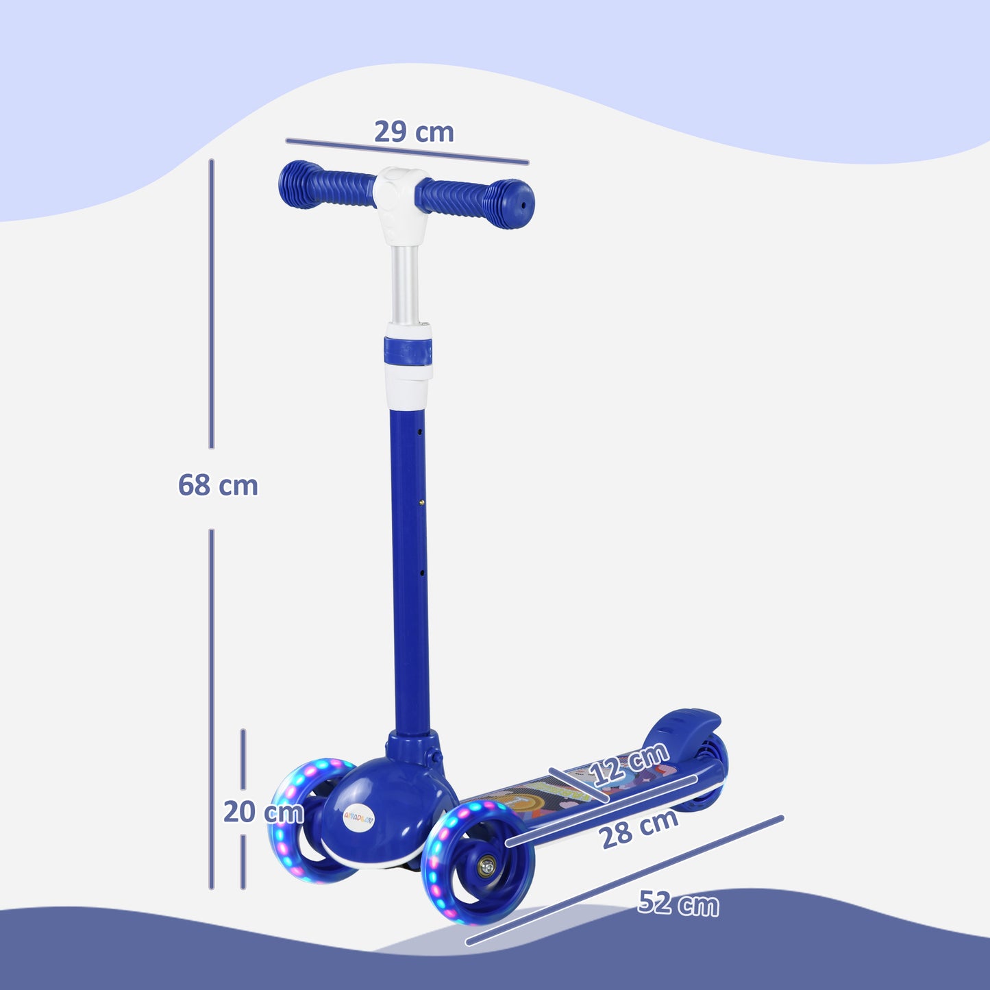 Kids 3 Wheel Scooter for 2-6 Years Old w/ Adjustable Height