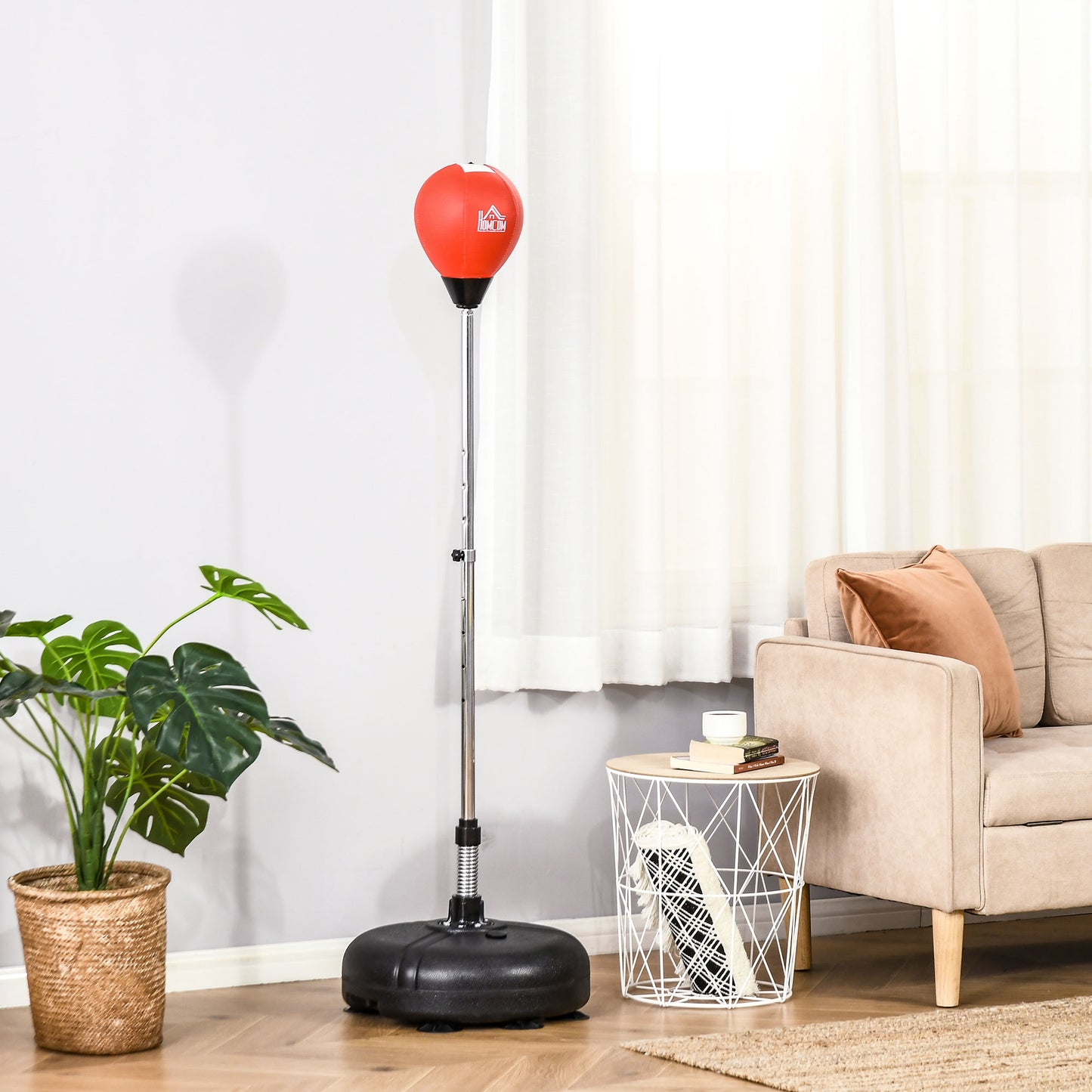 Punching Bag with Stand, 133-151cm Adjustable Height, for Teens