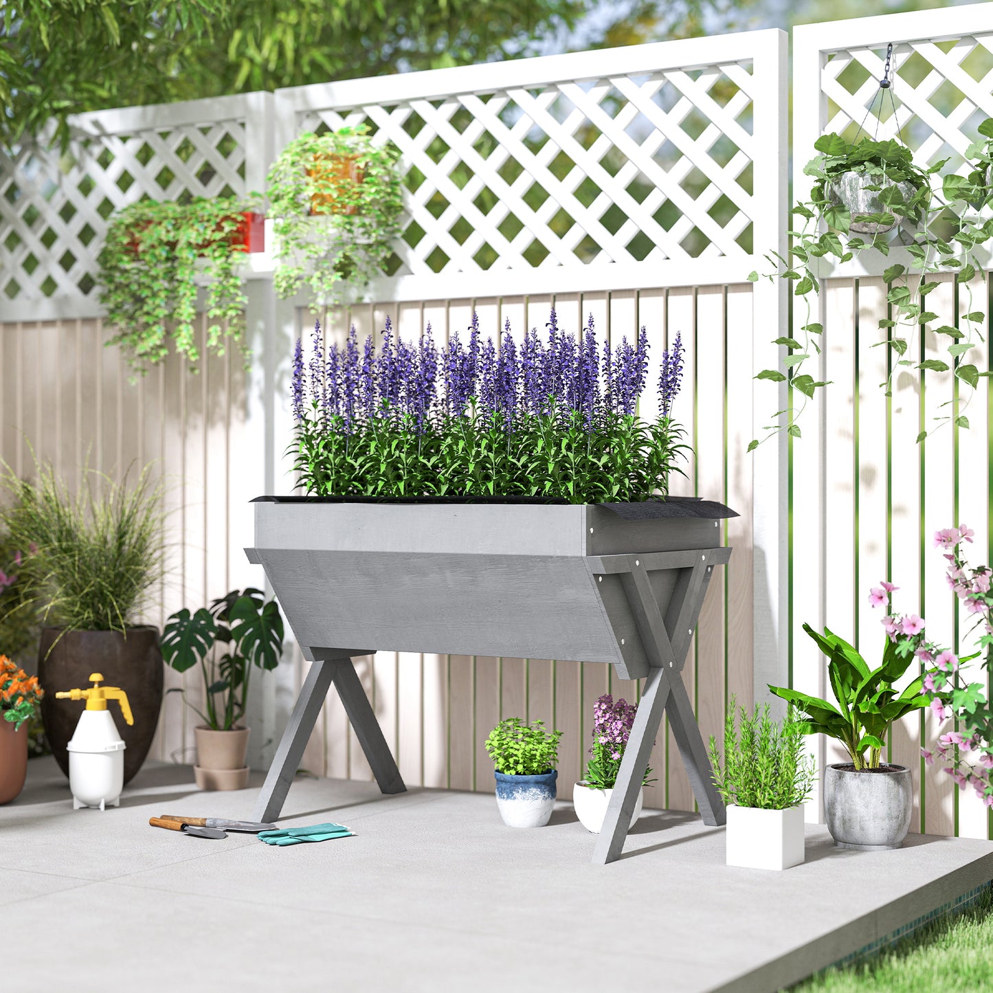 Wooden Raised Garden Bed with Bed Liner