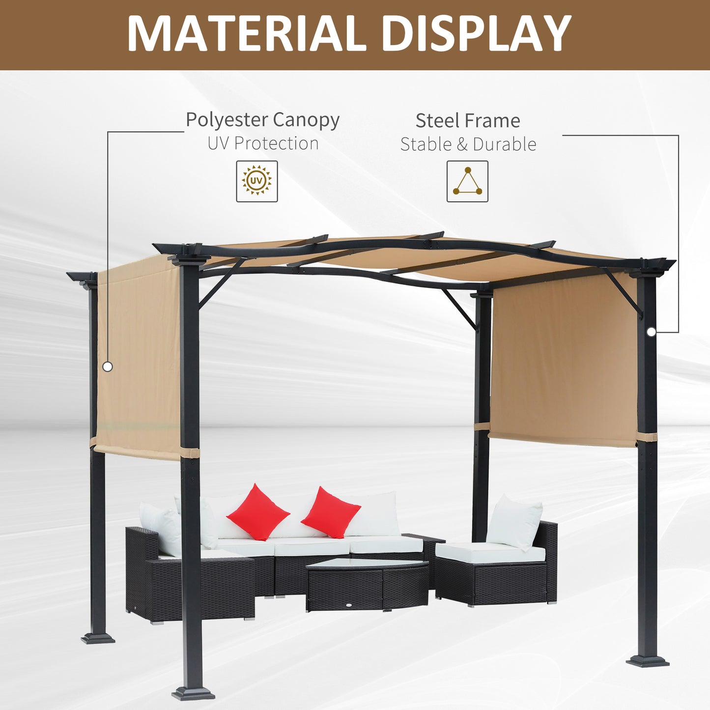 Outdoor Retractable Pergola Garden Gazebo