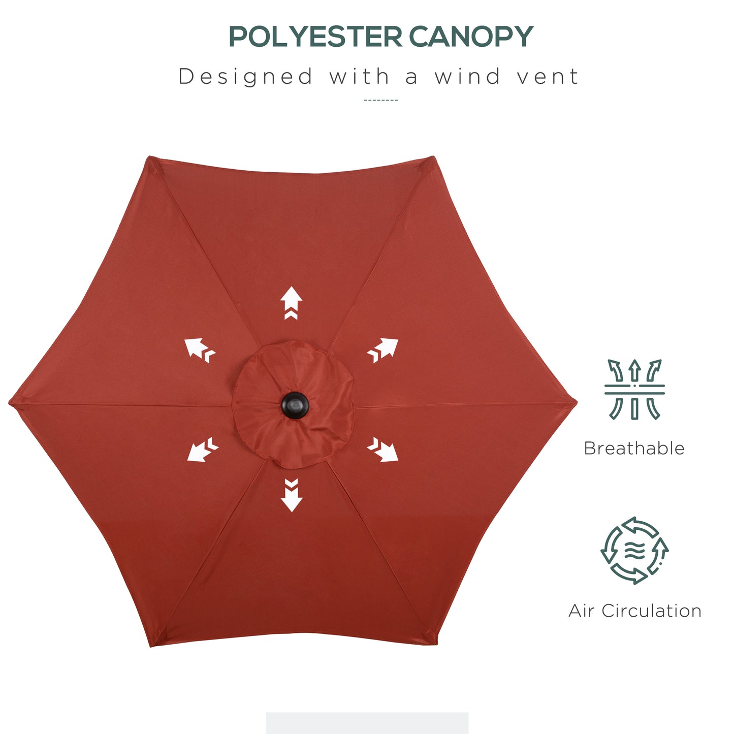 2m Garden Parasol Umbrella