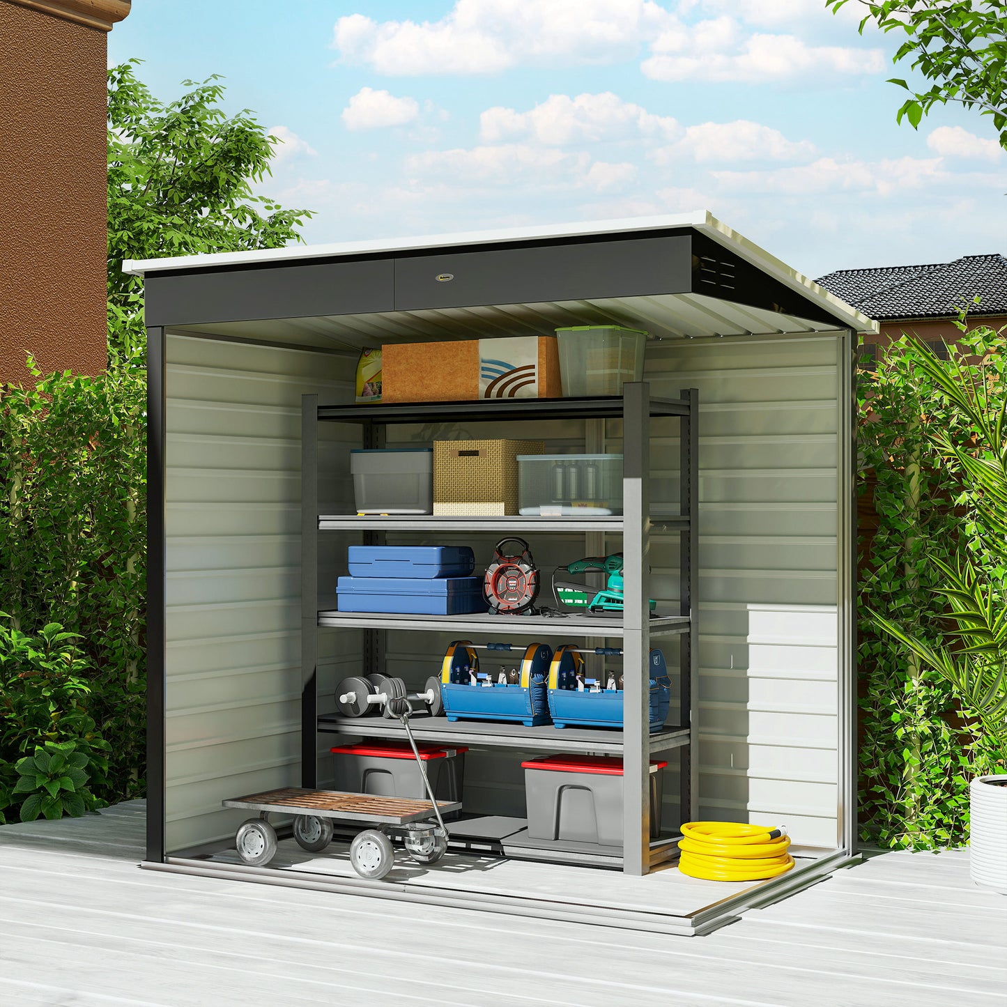 6 x 4ft Metal Garden Storage Shed
