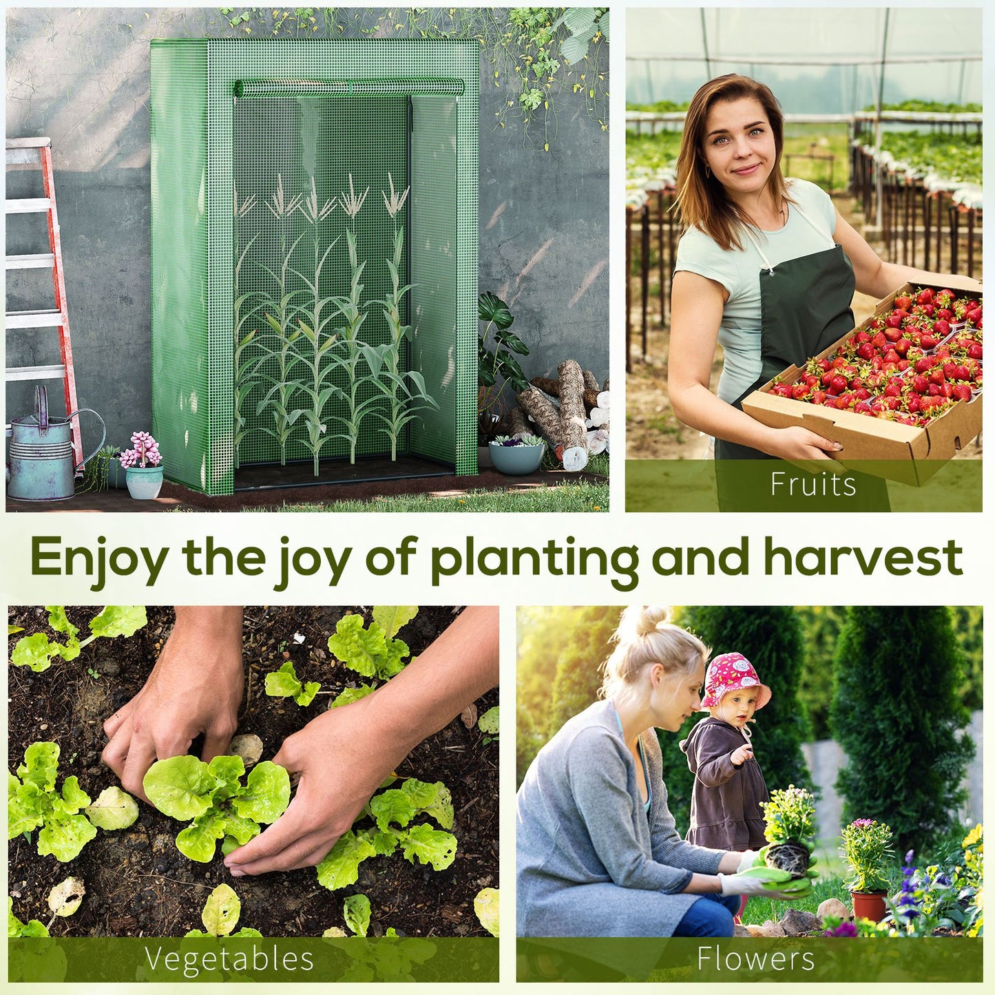 100 x 50 x 150cm Tomato Greenhouse Steel Frame PE Cover