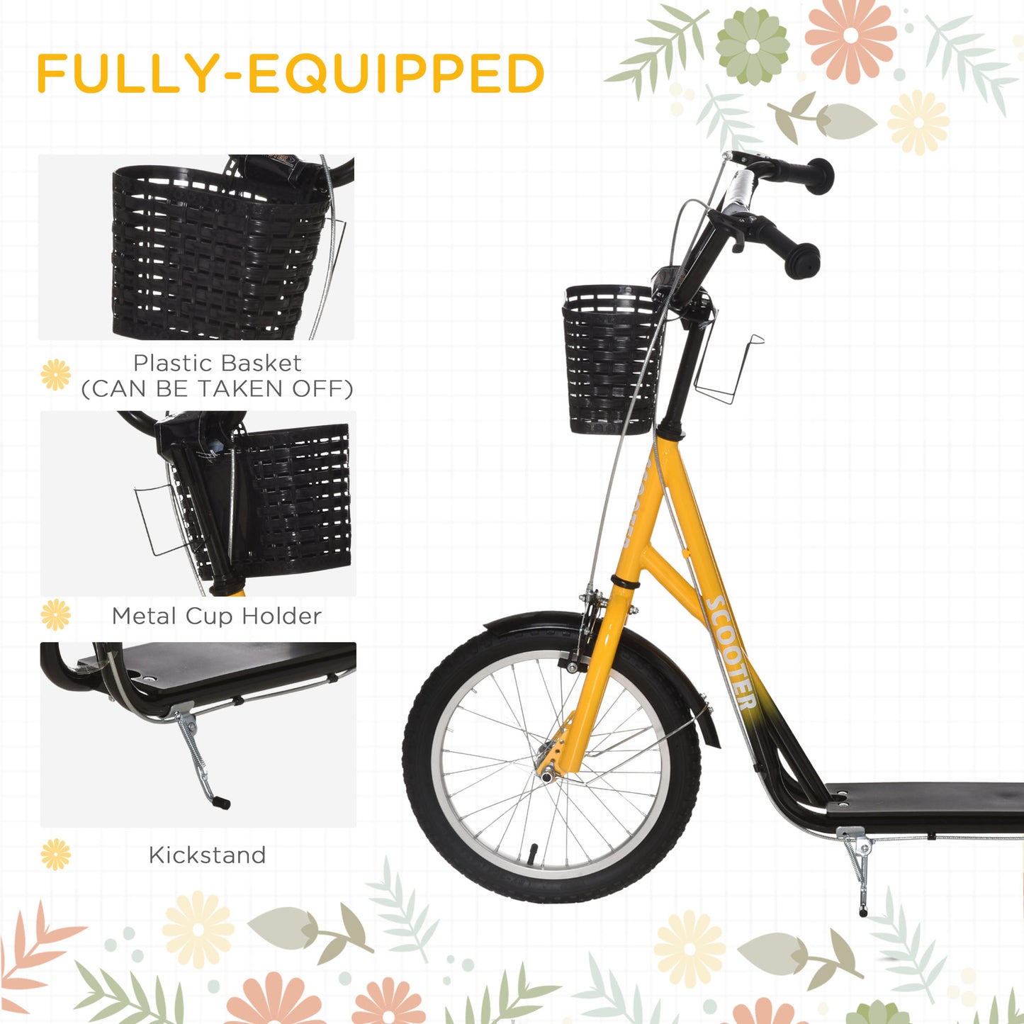 Kids Scooter, Kick Stunt Scooter with Adjustable Handlebar