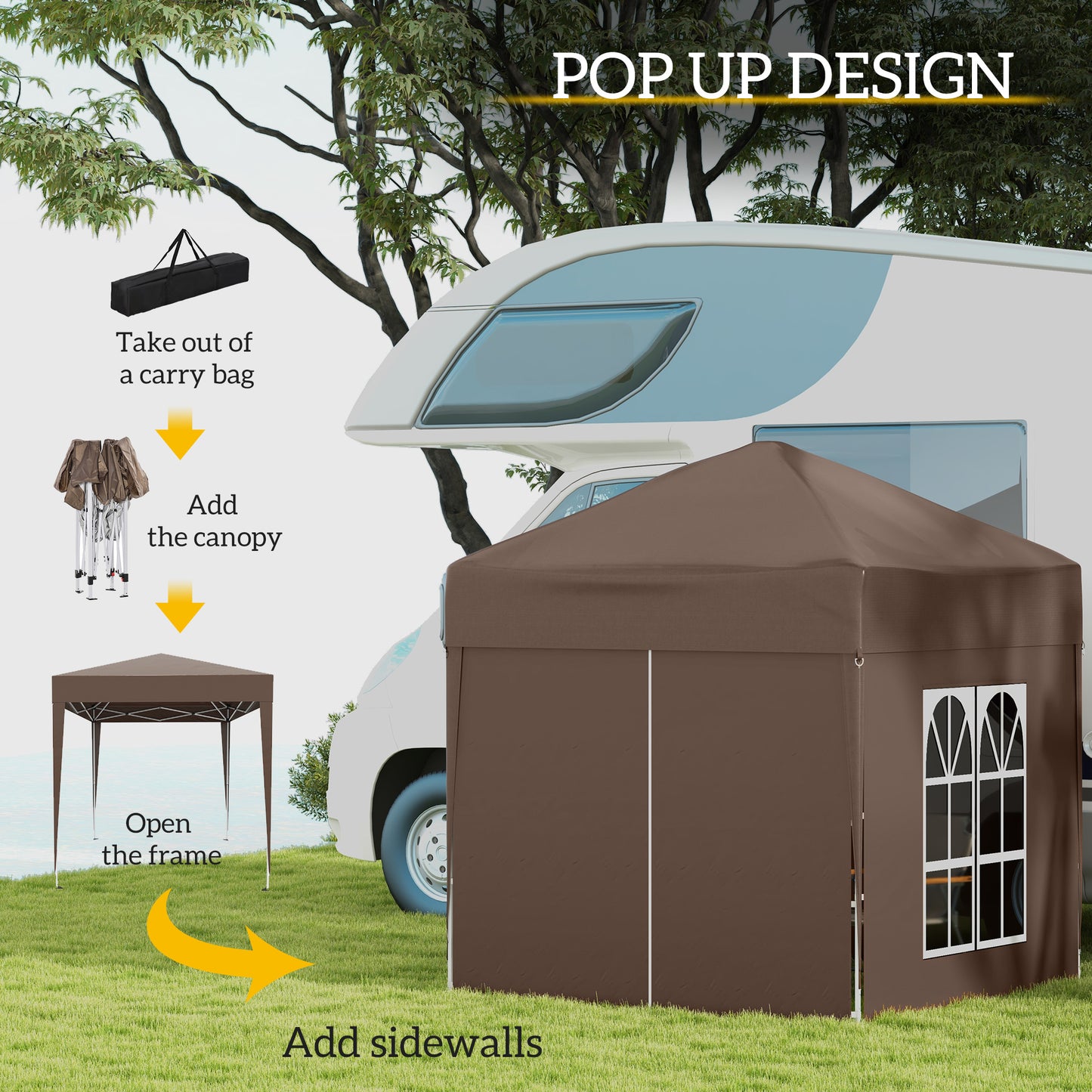 2 x 2 m Garden Pop Up Gazebo, Wedding Party Tent Marquee