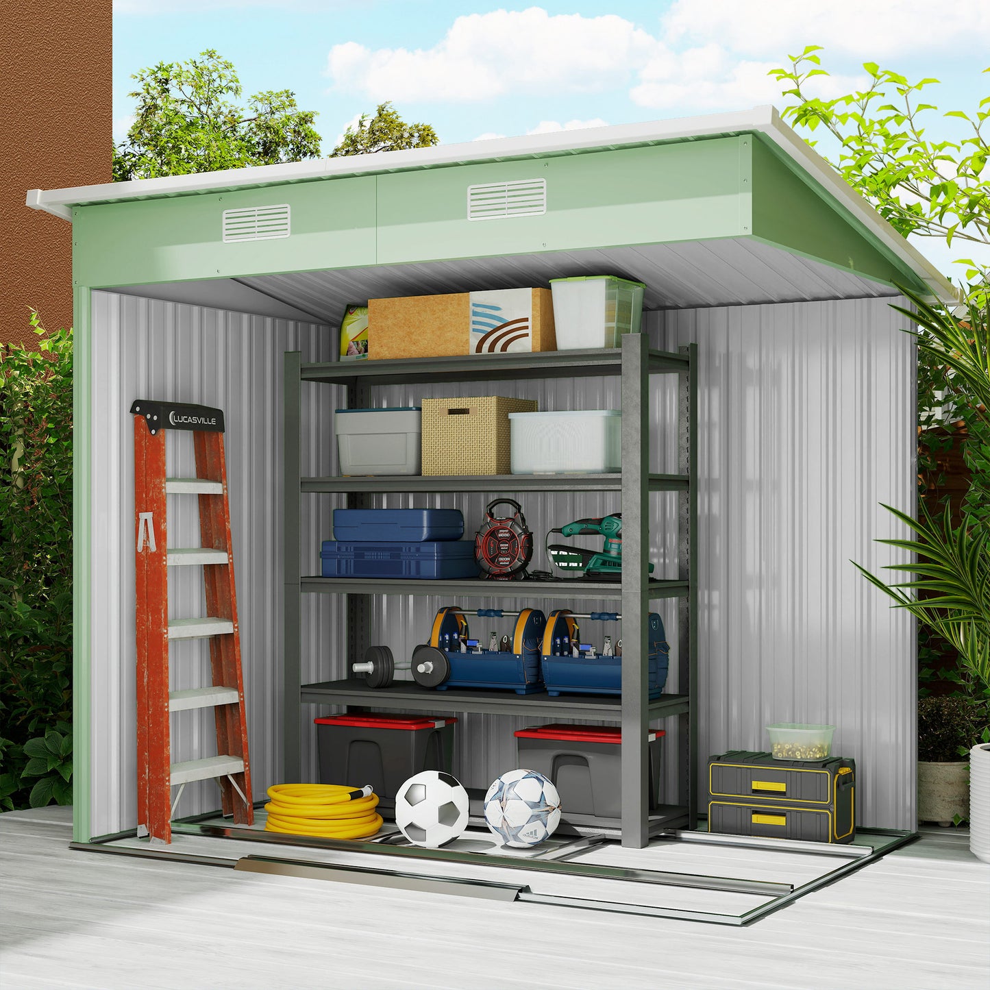 7 x 4ft Outdoor Garden Metal Storage Shed