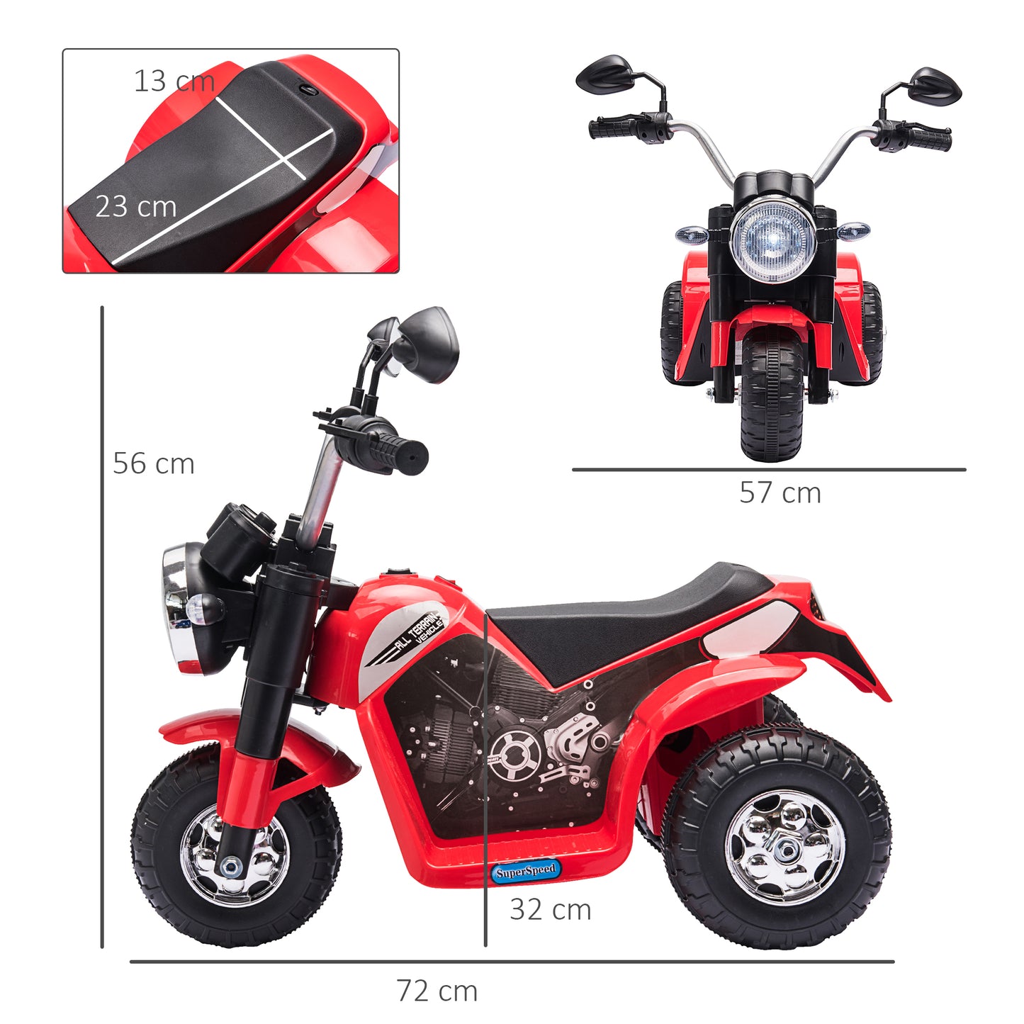 6V Kids Electric Motorbike 3 Wheels Ride On Toy