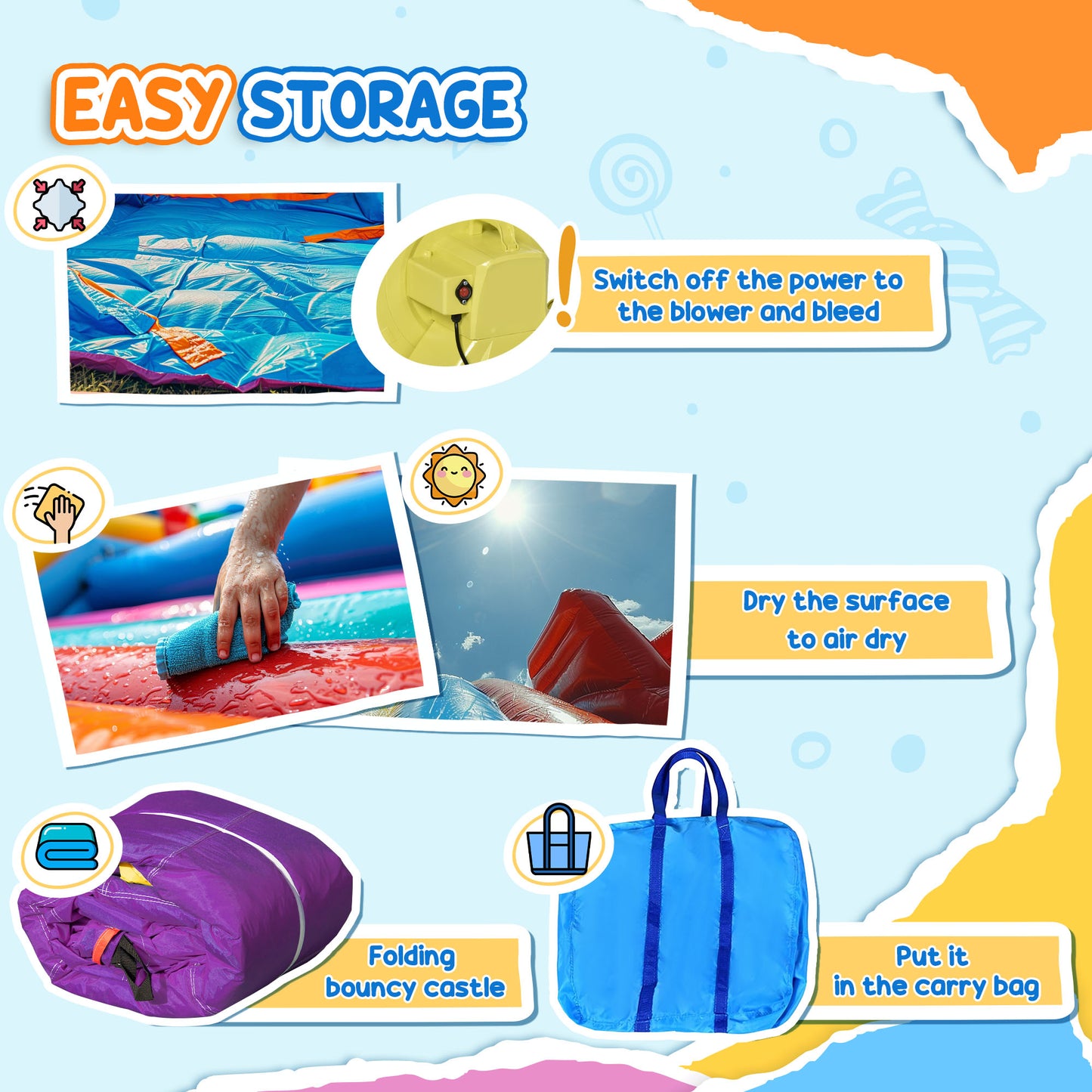Kids Bouncy Castle House Inflatable Trampoline Slide Water Pool 3