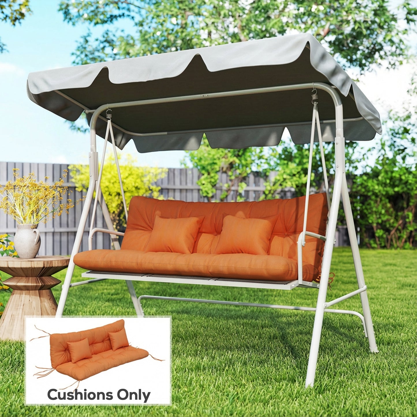 Outdoor Seat Cushions Back Cushion with 2 Pillows