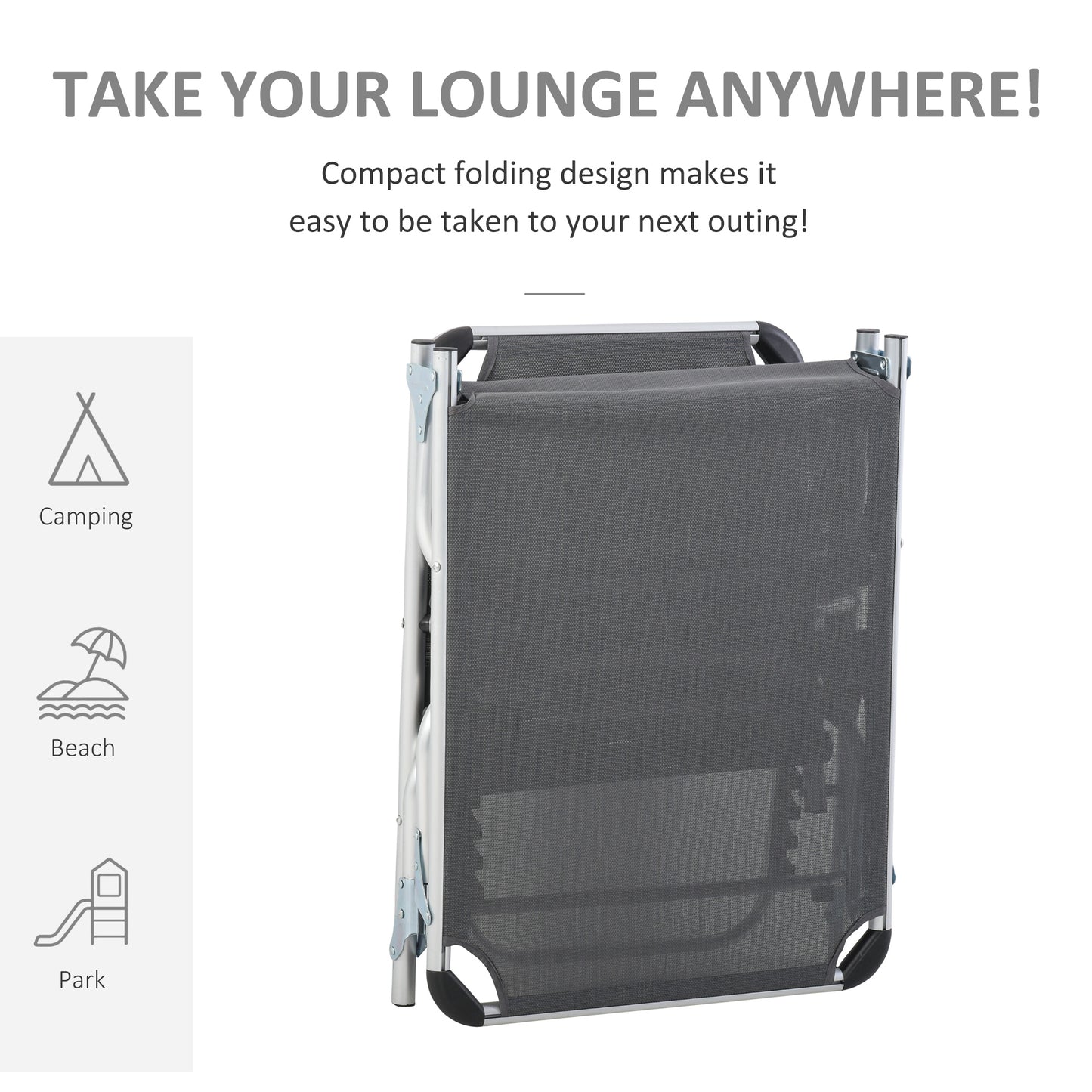 Foldable Outdoor Sun Loungers Set of 2