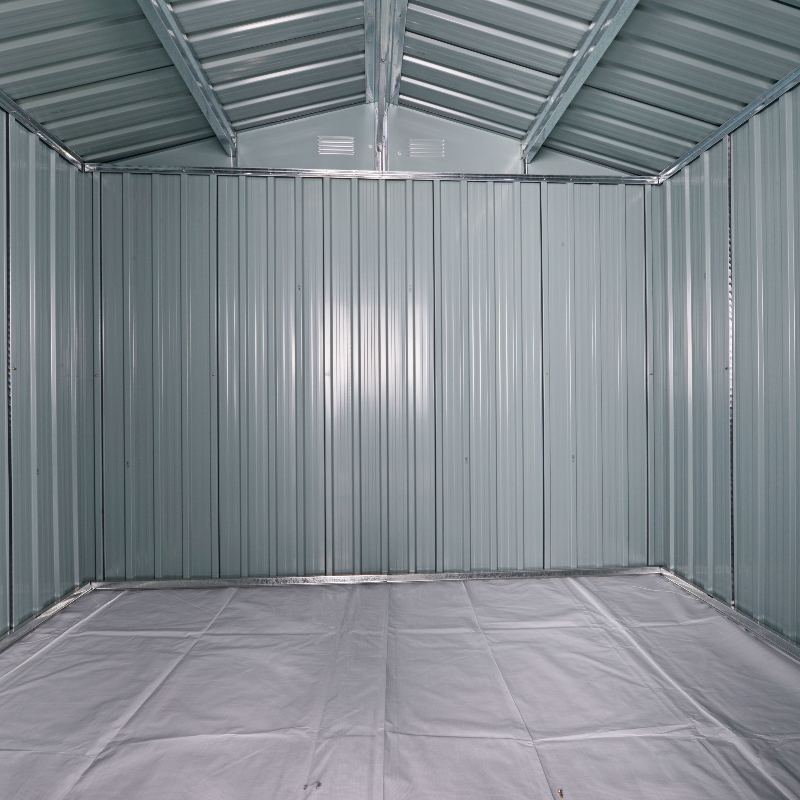 8 x 6ft Galvanised Steel Shed, with Double Door