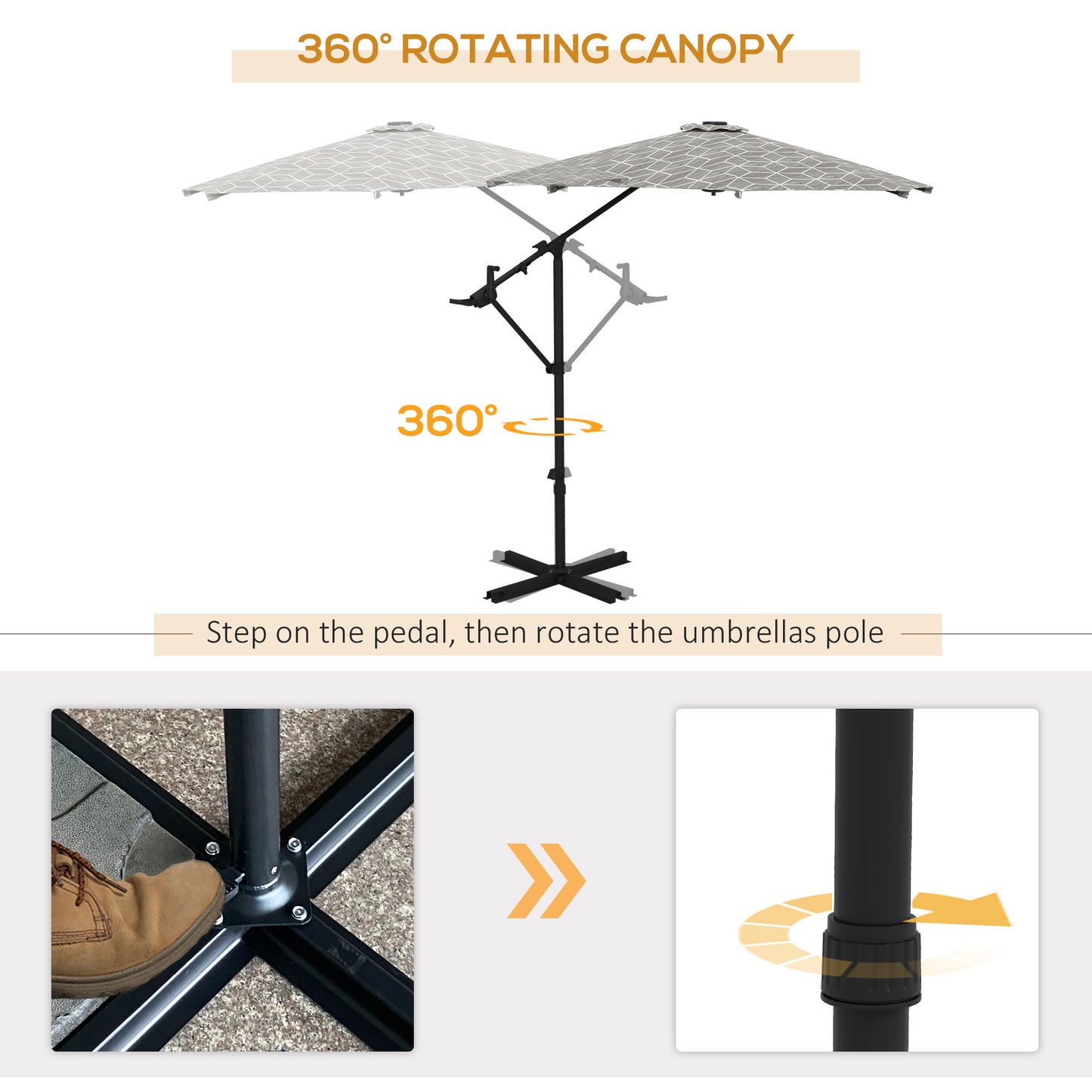 3(m) Convertible Cantilever Parasol and Centre-post Garden Parasol