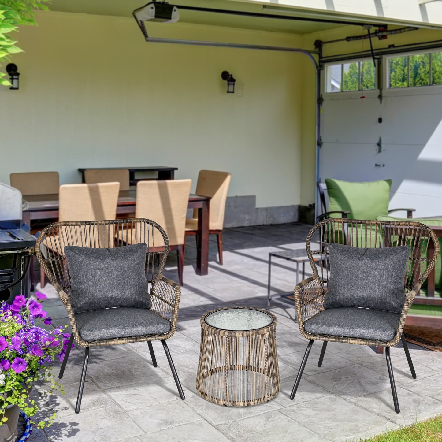 3 Pieces Rattan Bistro Set (1)