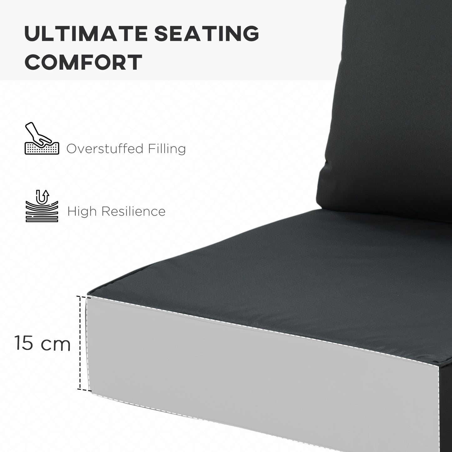 Outdoor Seat and Back Cushion Set Patio Deep Seating Chair