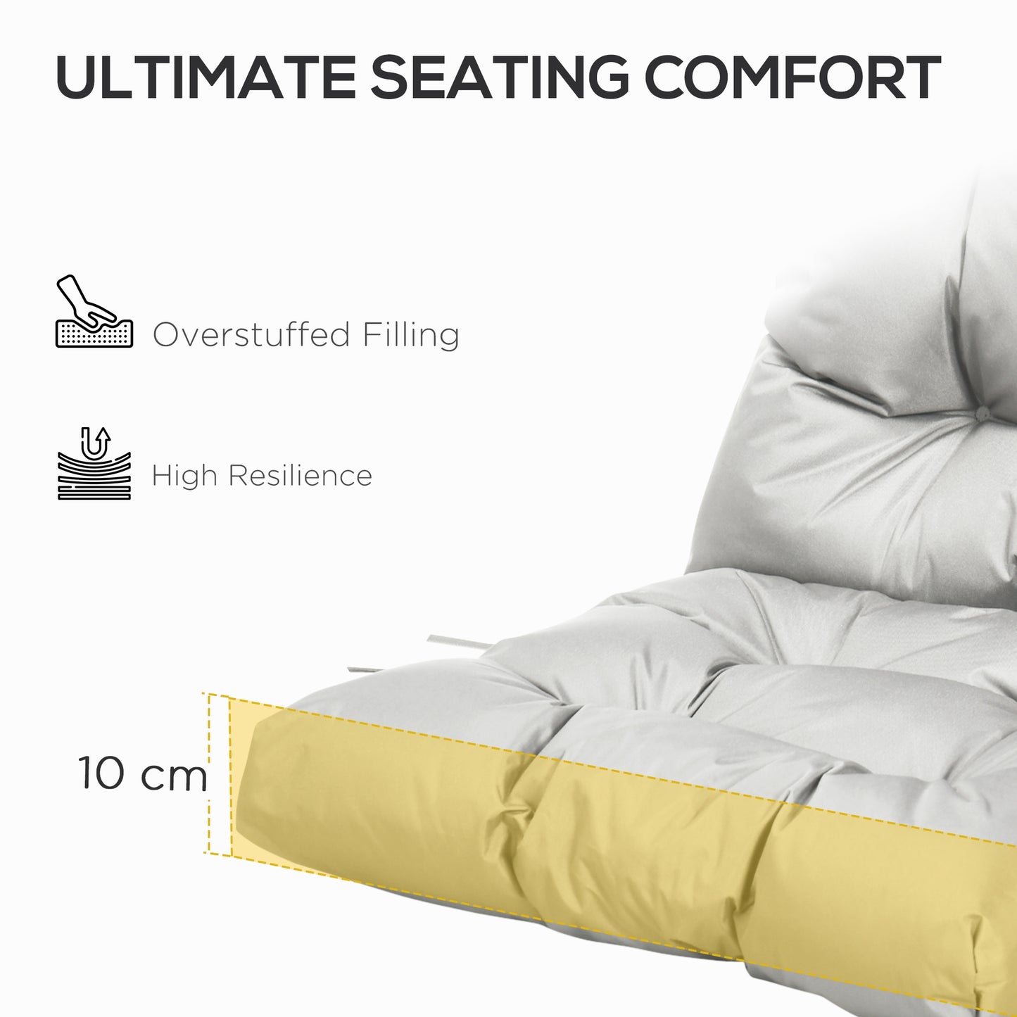 Garden Back Chair Cushion, Comfortable Patio Seat Cushion Pad
