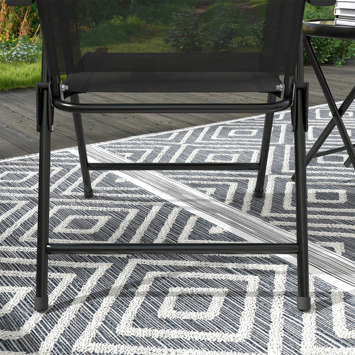 Three-Piece Garden Seat Set, with Glass-Top Table
