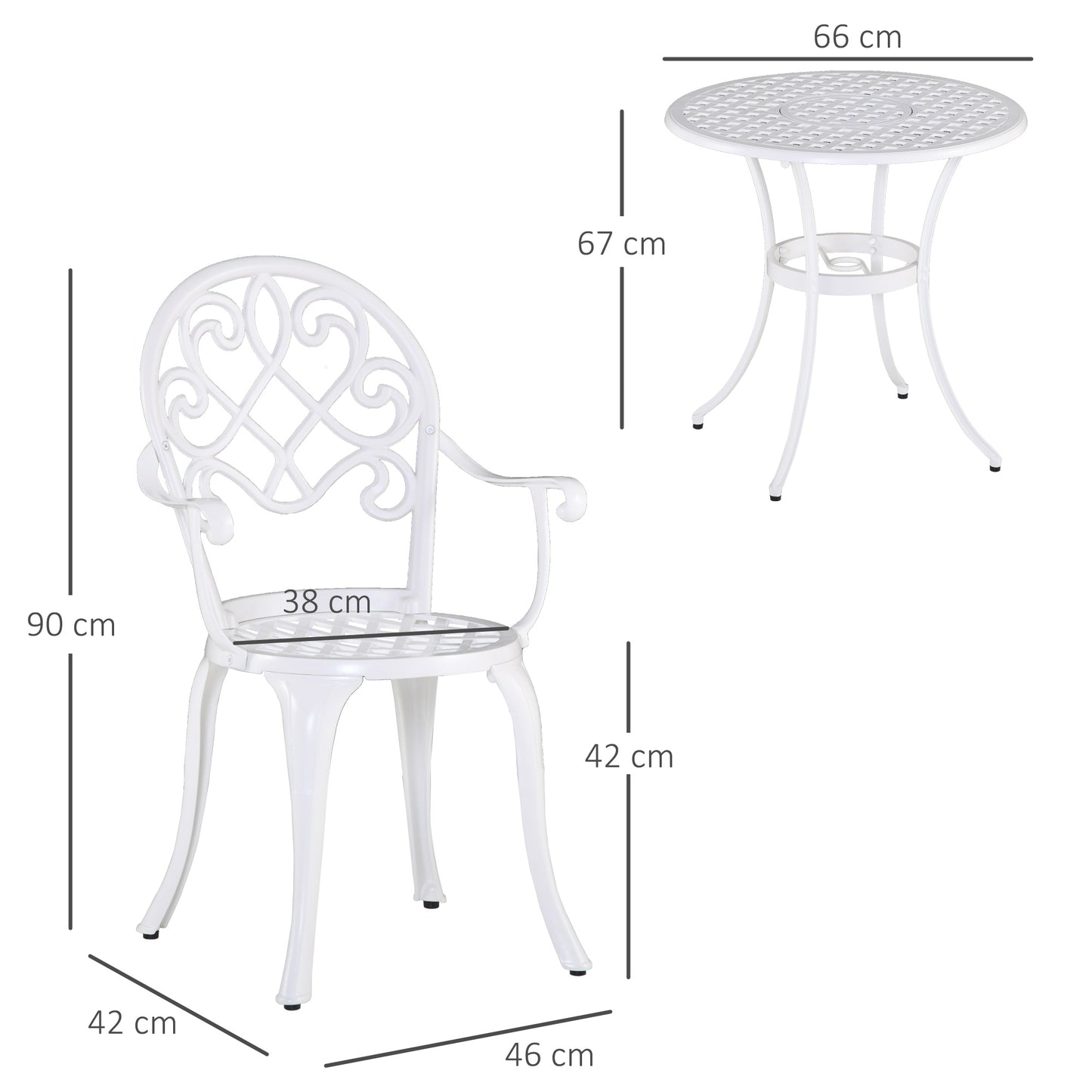 Three-Piece Elegant Aluminium Garden Set