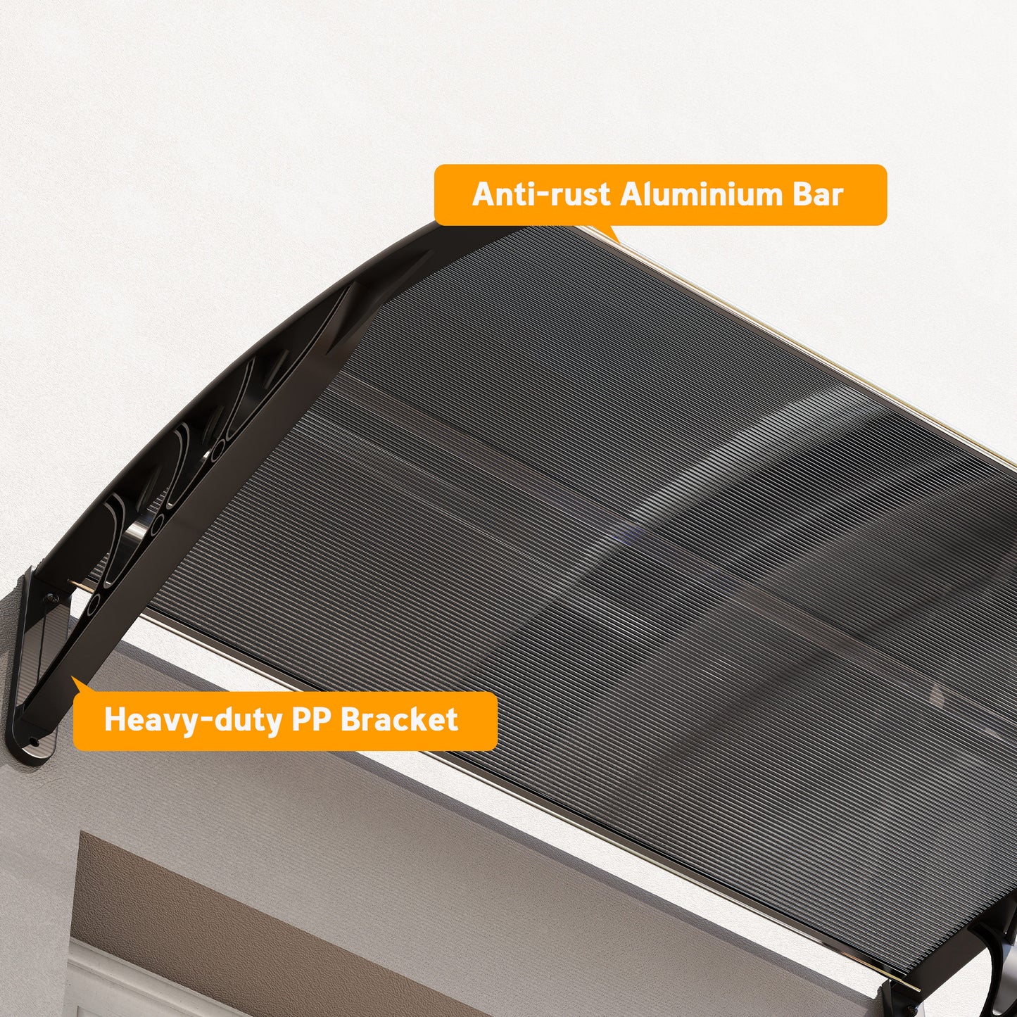 Front Door Canopy Outdoor Awning Aluminium Rigid Plastic (2)