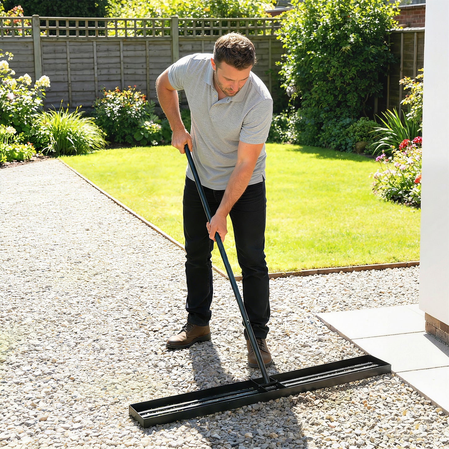 Lawn Levelling Rake, 113 x 26 cm Lawn Leveller Lute