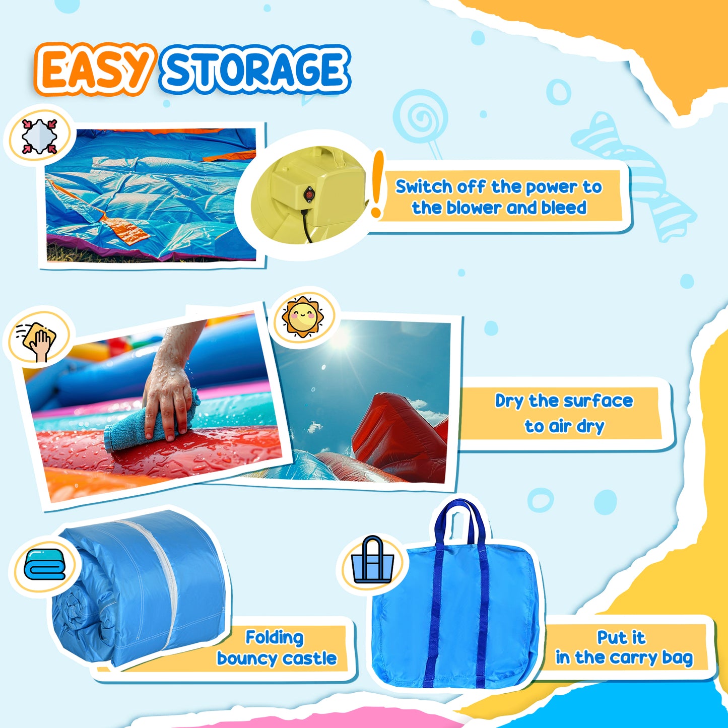 Kids Inflatable Bouncy Castle Water Slide 6 in 1 Bounce House
