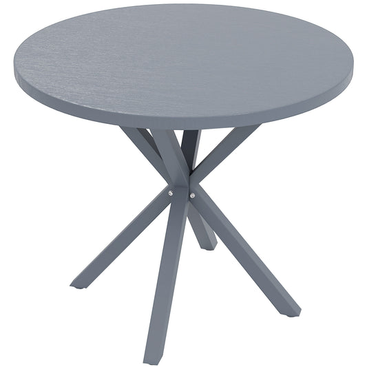Garden Table, 85cm Round Outdoor Dining Table with Steel Frame